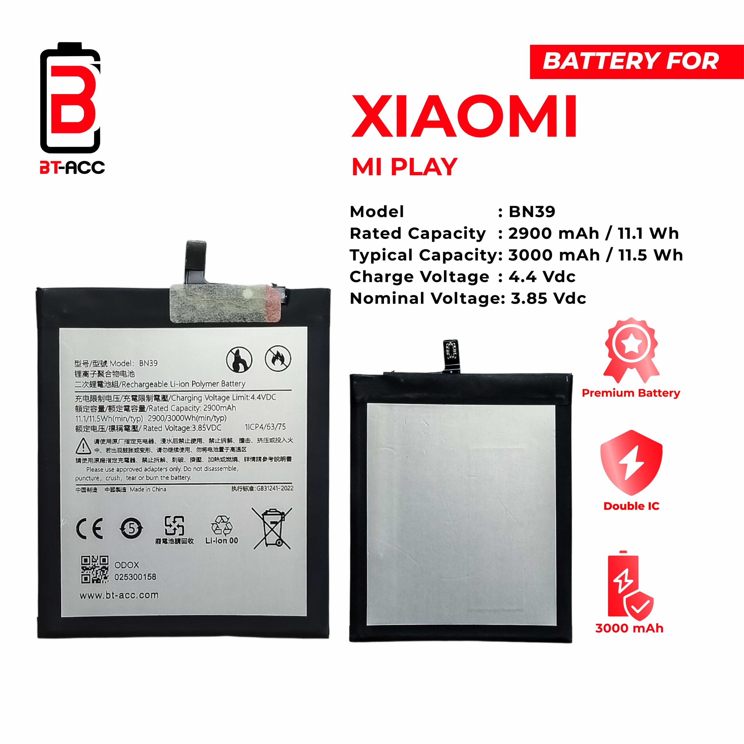 BT-ACC Baterai Xiaomi Mi Play - BN39 - Gambar 2