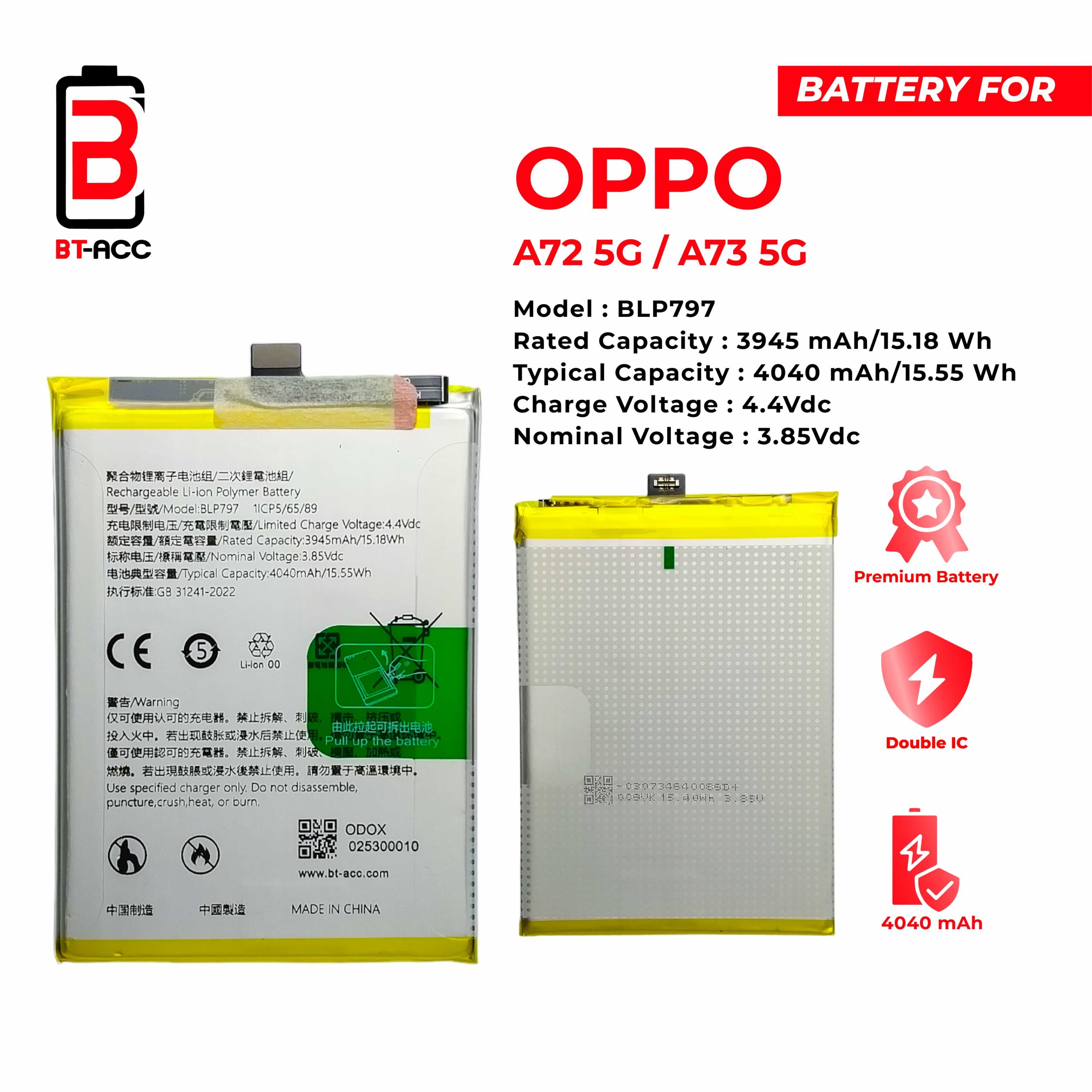 BT-ACC Baterai Oppo A72 5G / A73 5G / BLP797 - Gambar 2