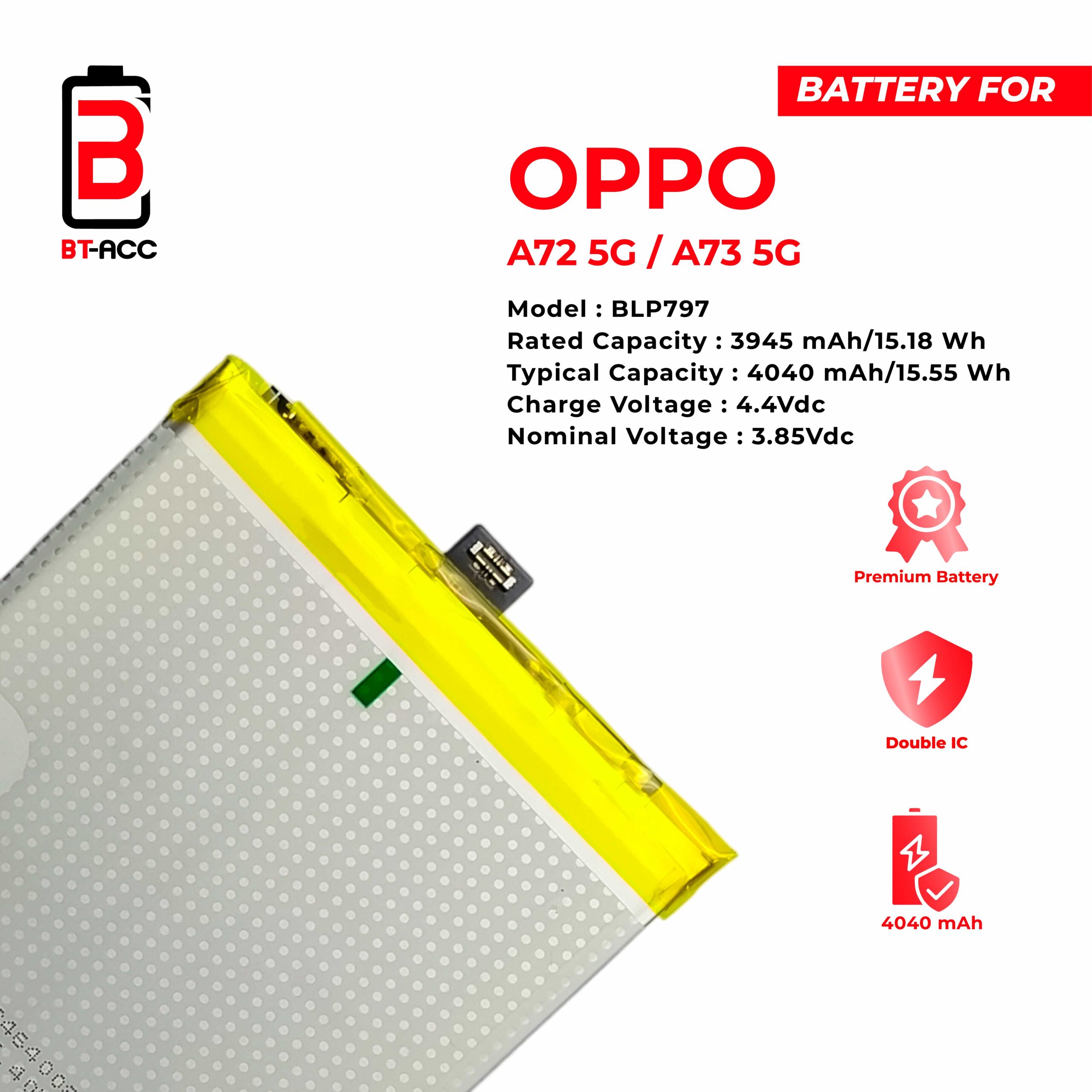 BT-ACC Baterai Oppo A72 5G / A73 5G / BLP797 - Gambar 3
