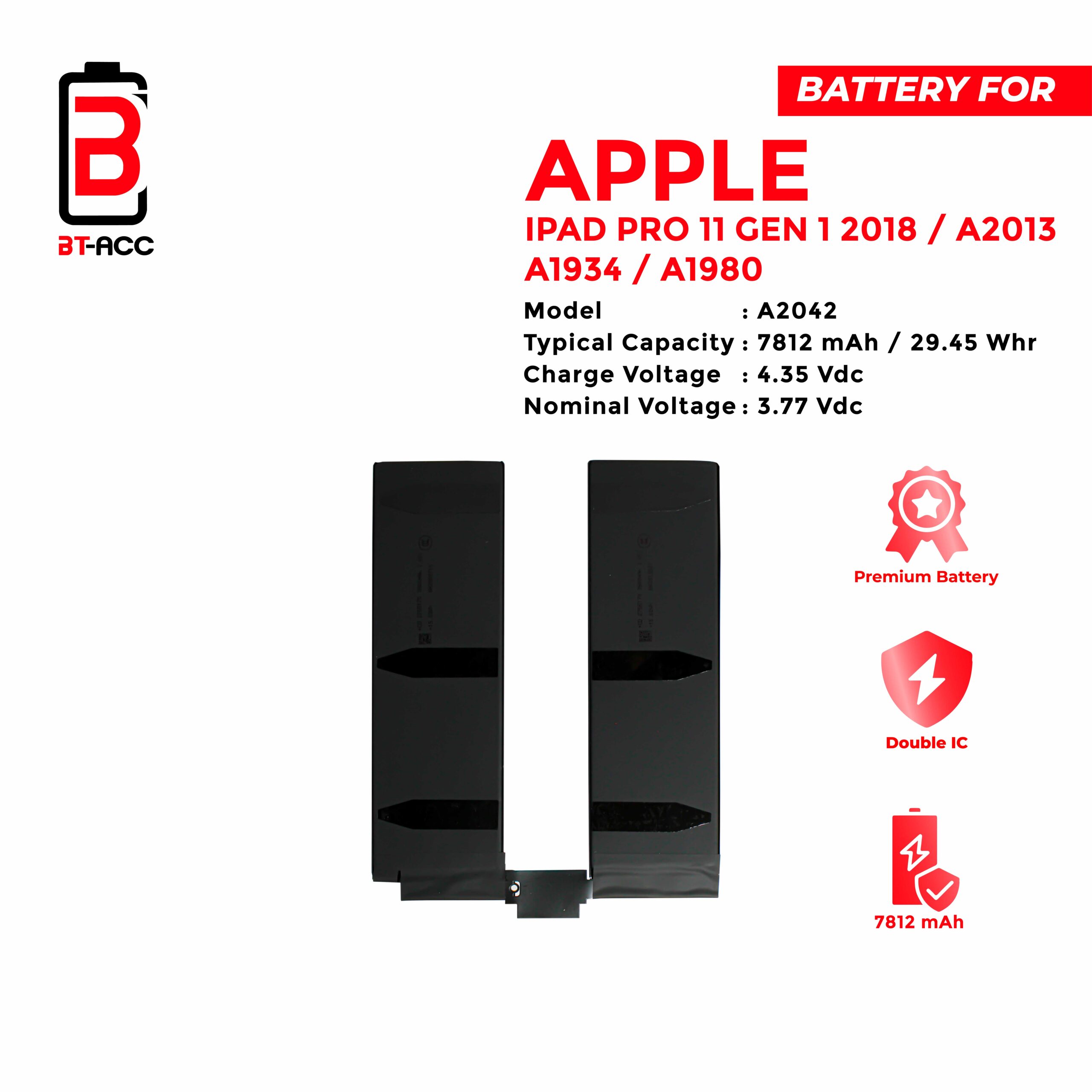 BT-ACC Baterai iPad Pro 11" Gen 1 2018 / A2013 / A1934 / A1980 - Image 4
