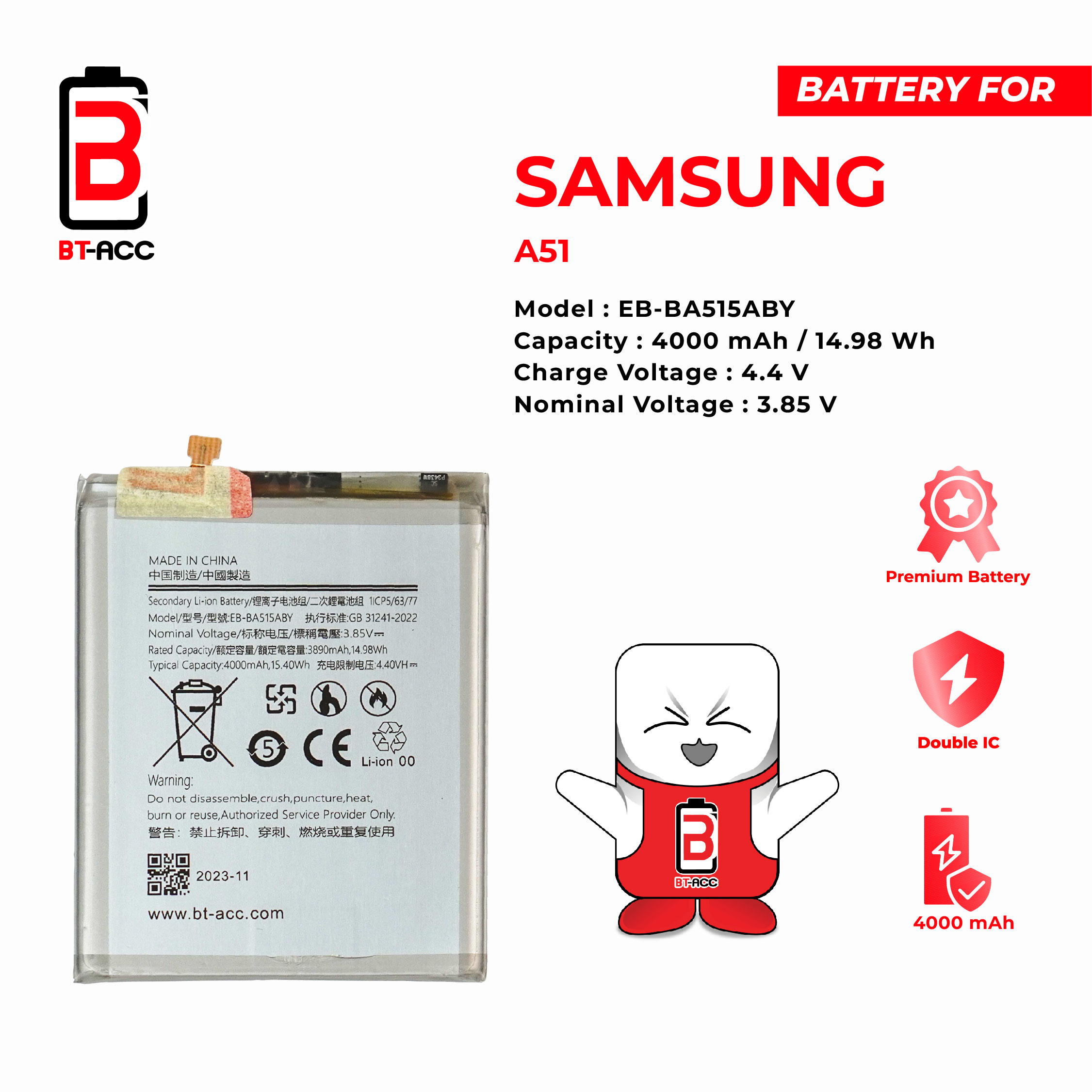 Baterai Samsung A51 / EB-BA515ABY
