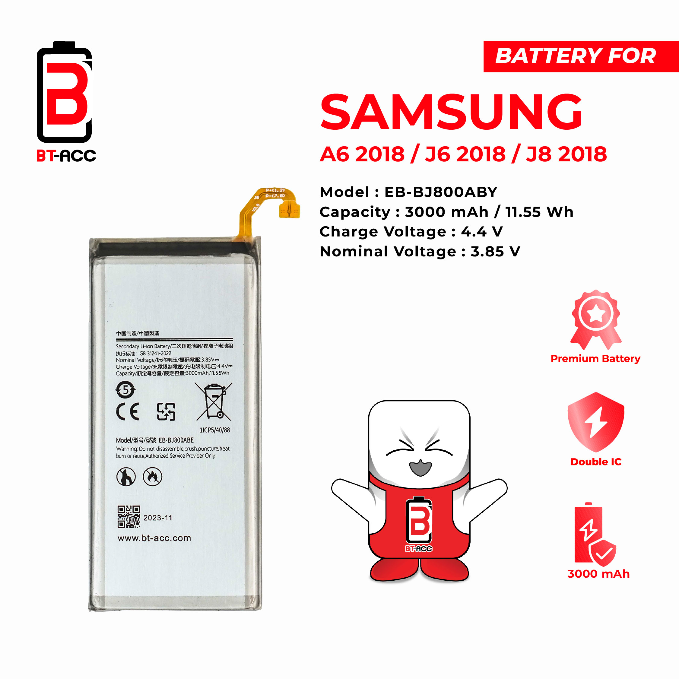 Baterai Samsung A6 2018 / J8 2018 / J6 2018EB - BJ800ABE