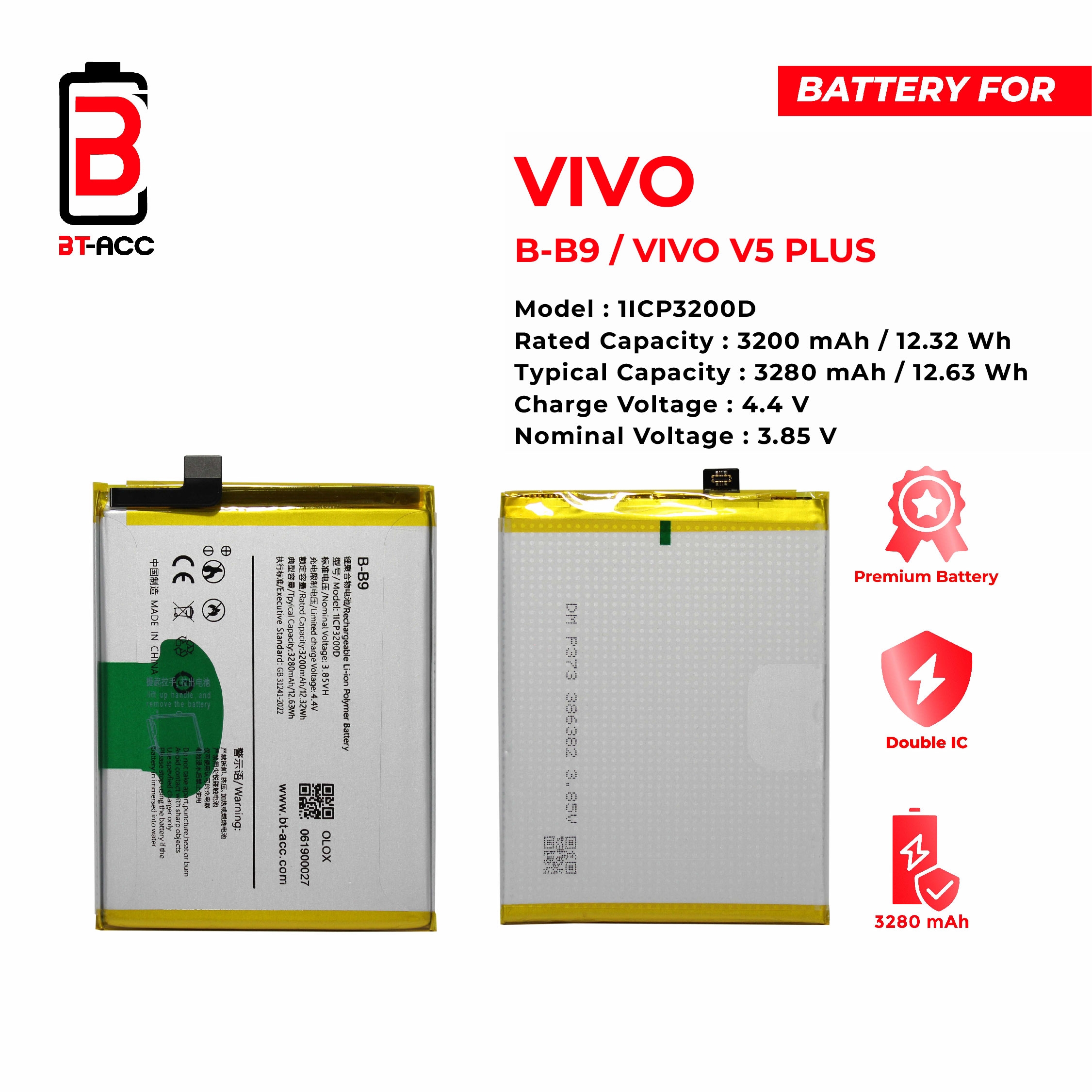 BT-ACC Baterai V5 Plus / V5+ / B-B9 - Gambar 2