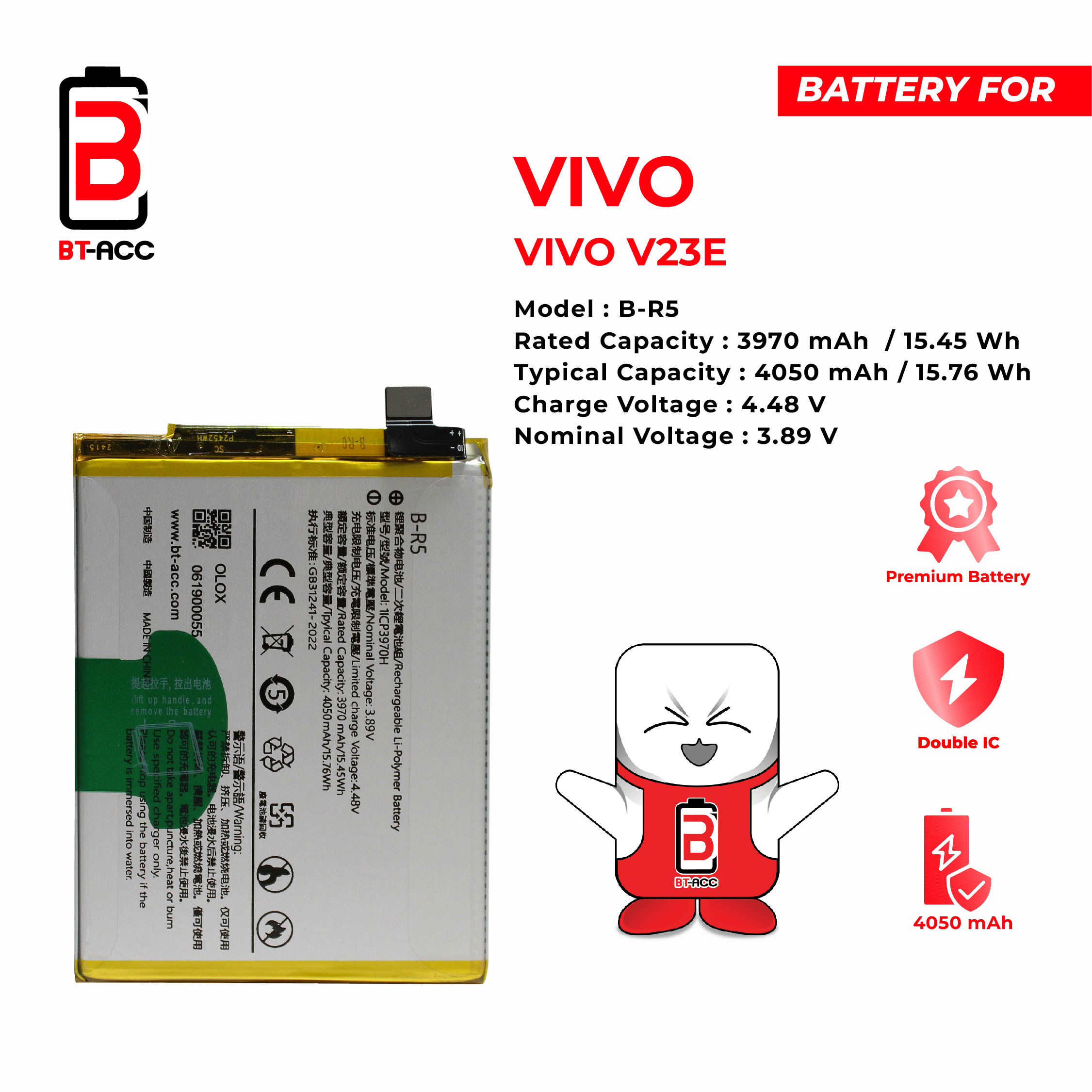 BT-ACC Baterai Vivo V23E / B-R5