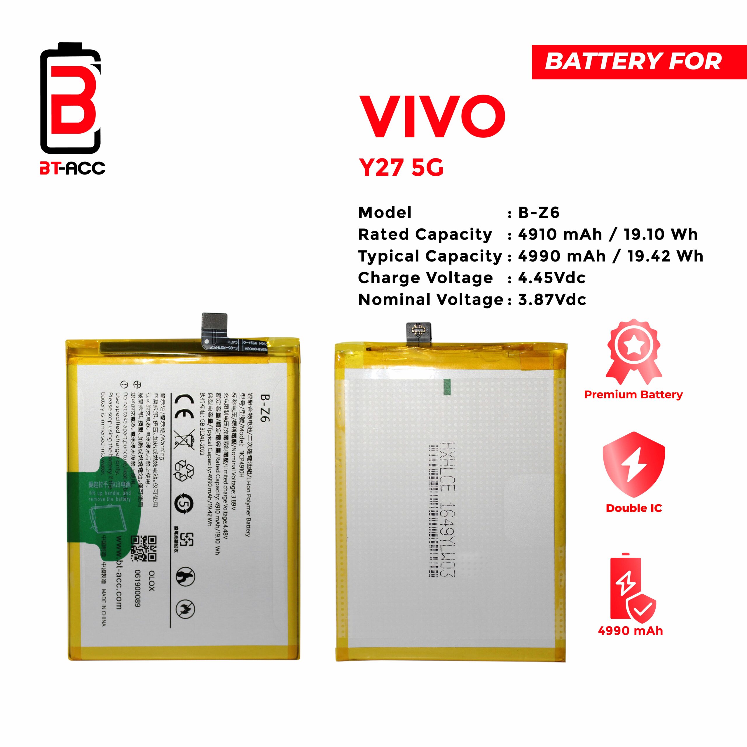 BT-ACC Baterai Vivo Y27 5G / B-Z6 - Image 2