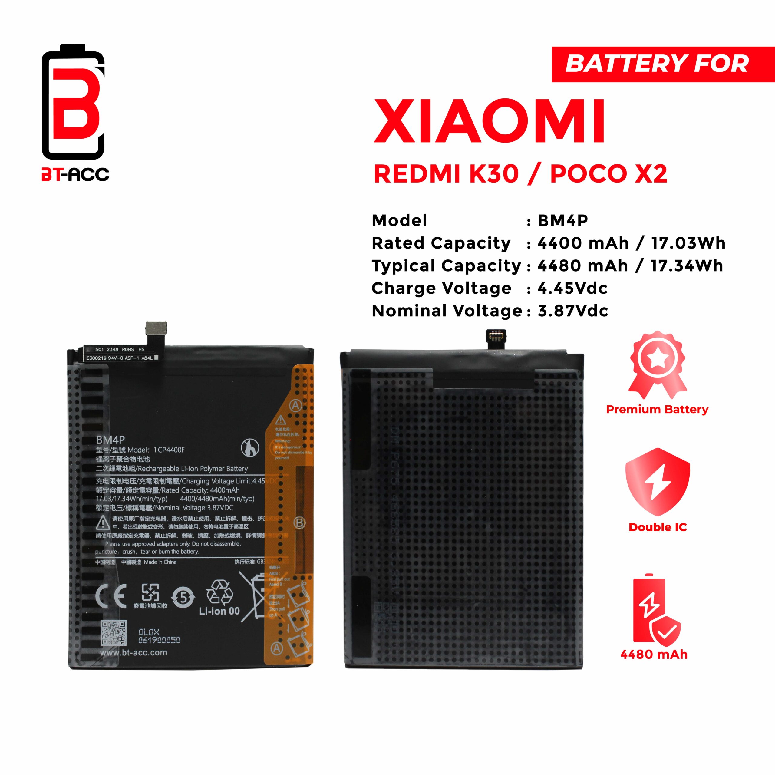 BT-ACC Baterai Xiaomi Redmi K30 / Poco X2 - BM4P - Gambar 2