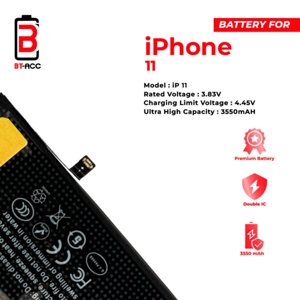Baterai Ultra High Capacity For iPhone 11 (3550mAh) - Image 3