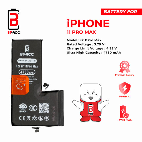 Baterai Ultra High Capacity For iPhone 11 Pro Max (4780mAh)