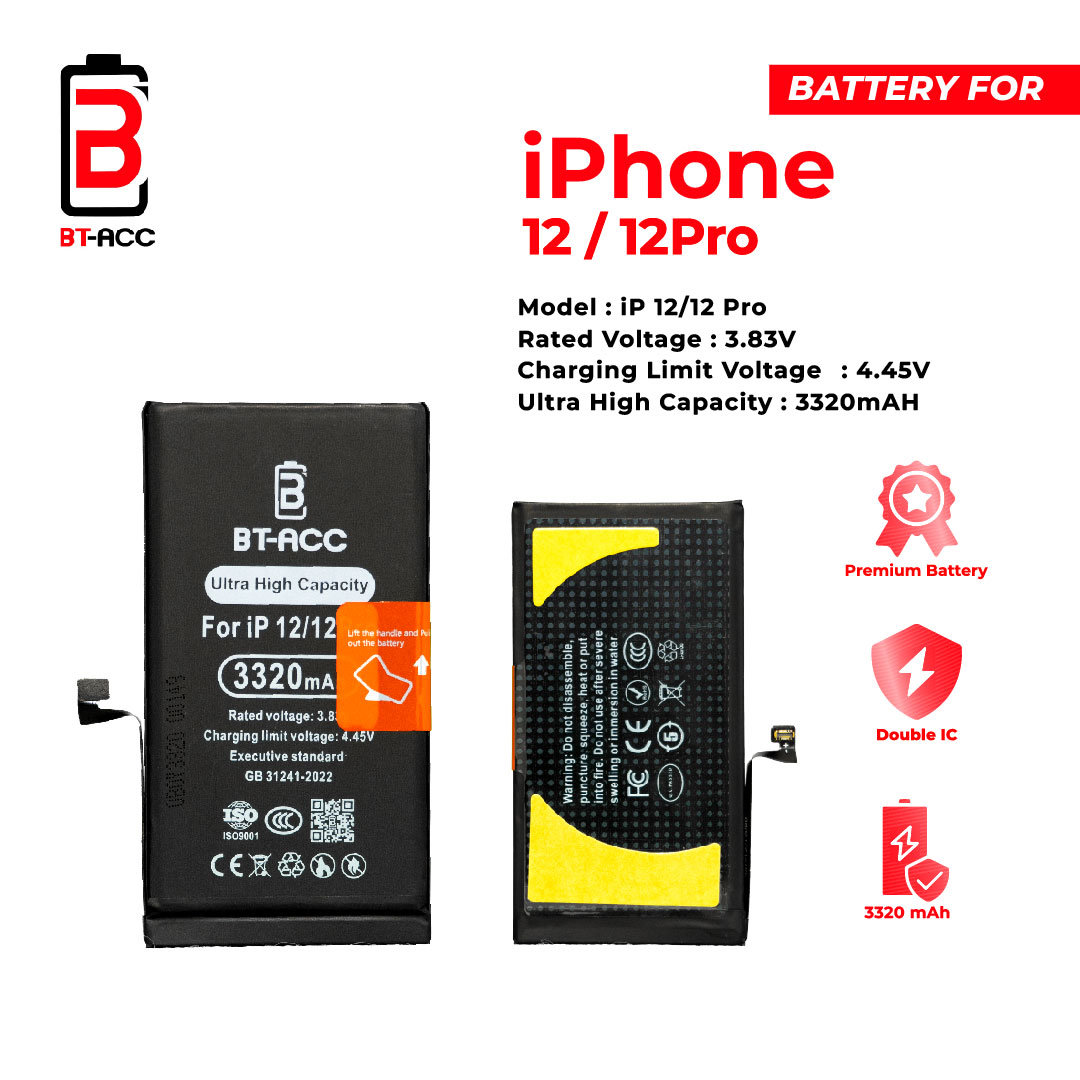 BT-ACC Baterai Ultra High Capacity For iPhone 12 / 12 Pro (3320mAh) - Image 2