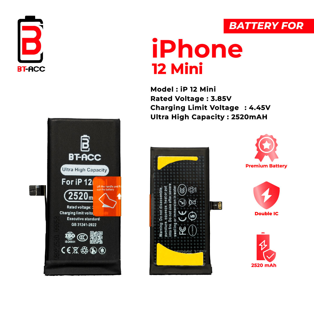 BT-ACC Baterai Ultra High Capacity For iPhone 12 Mini (2520mAh) - Image 3