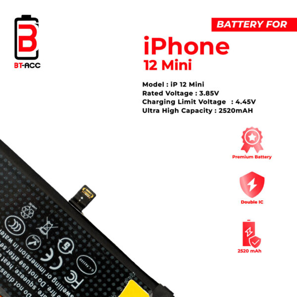 BT-ACC Baterai Ultra High Capacity For iPhone 12 Mini (2520mAh) - Image 4