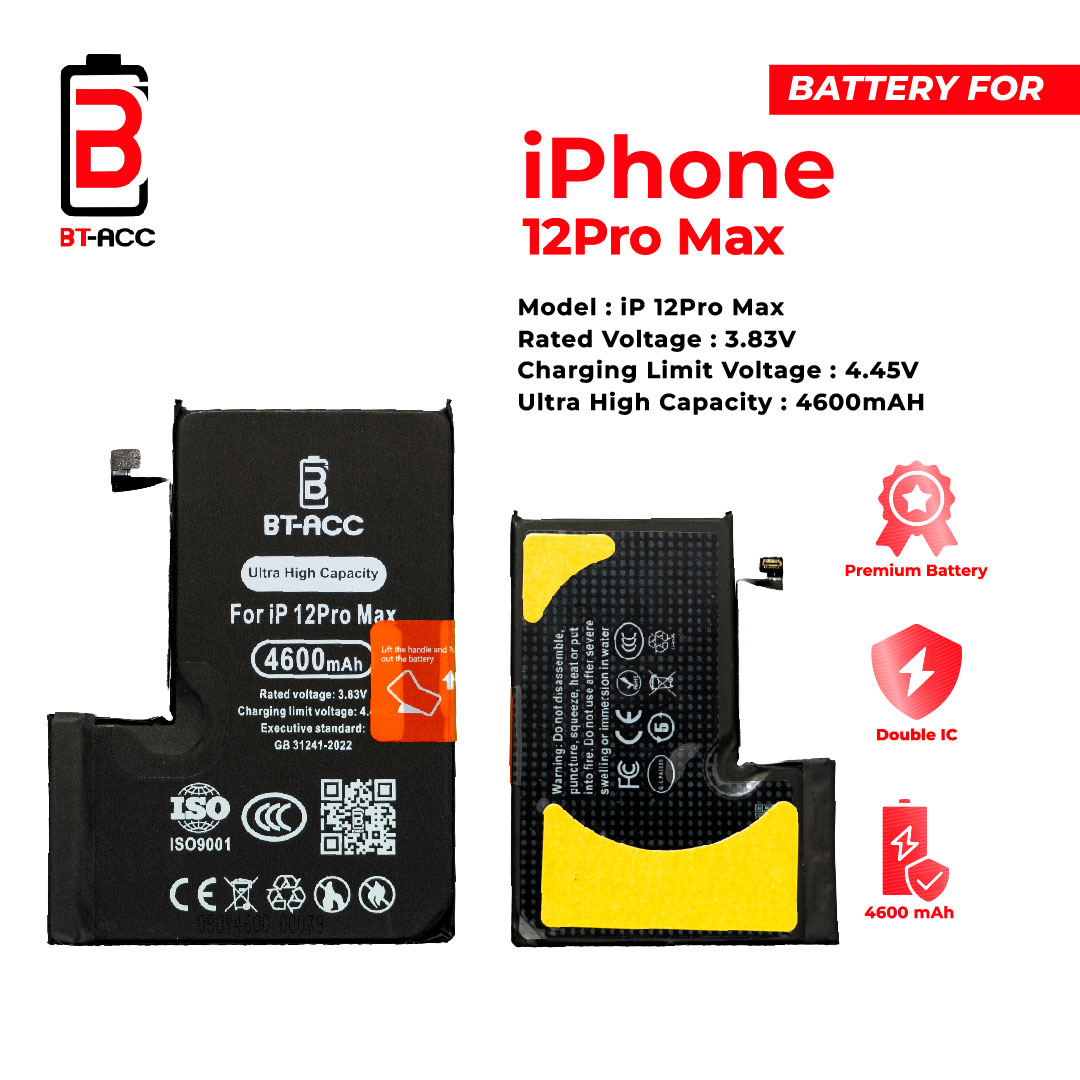 BT-ACC Baterai Ultra High Capacity For iPhone 12 Pro Max (4600mAh) - Image 3