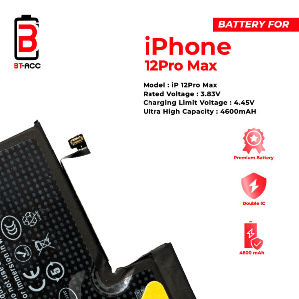 BT-ACC Baterai Ultra High Capacity For iPhone 12 Pro Max (4600mAh) - Image 4