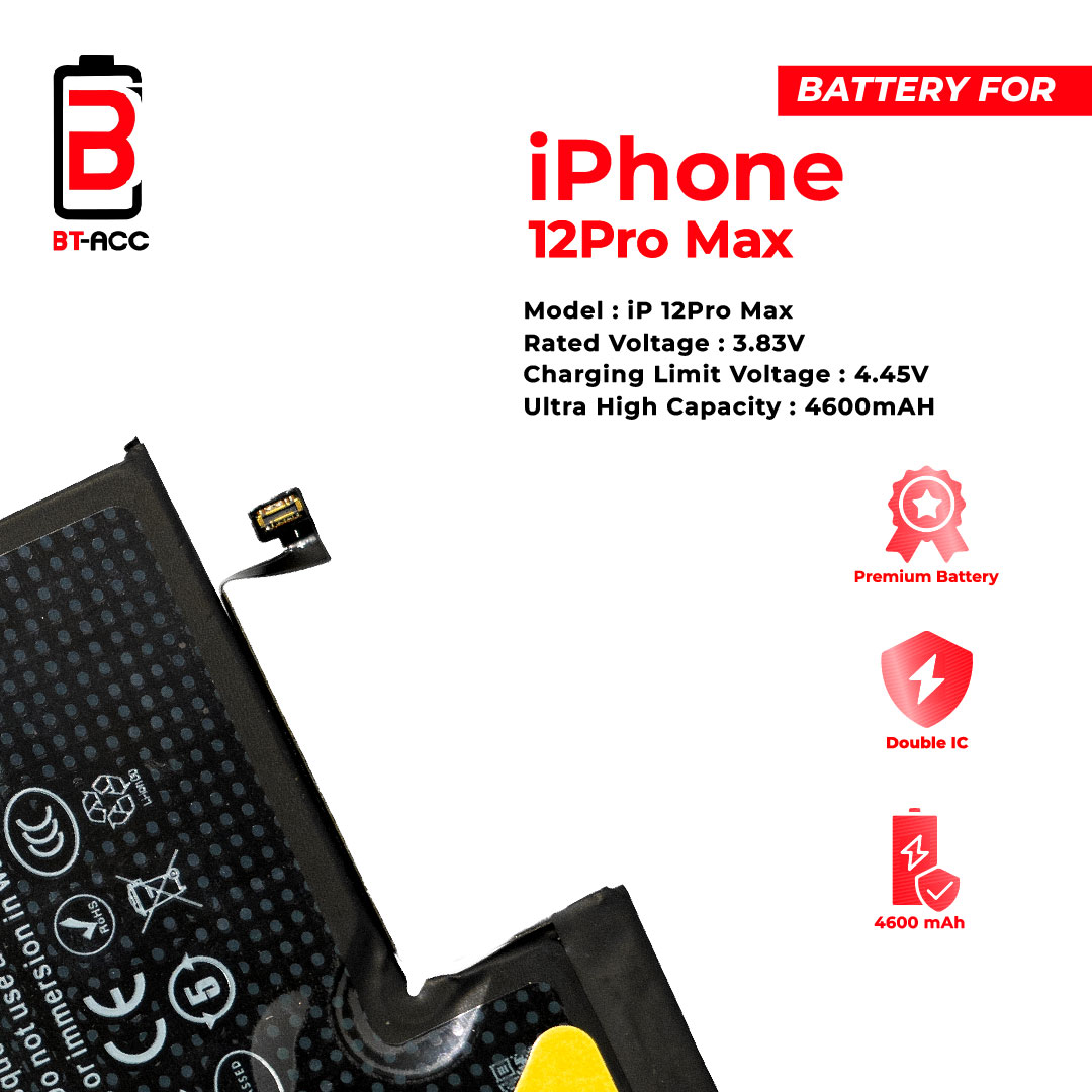 BT-ACC Baterai Ultra High Capacity For iPhone 12 Pro Max (4600mAh) - Image 4