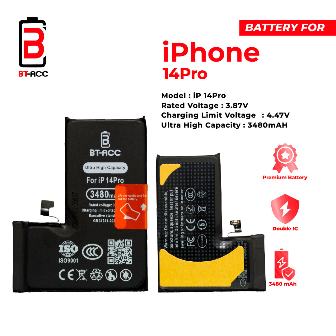 BT-ACC Baterai Ultra High Capacity For iPhone 14 Pro (3480mAh) - Image 2