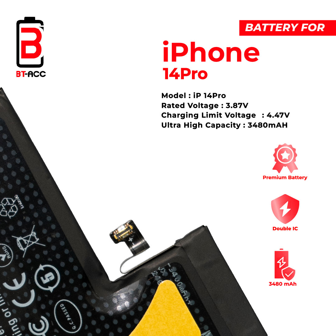 BT-ACC Baterai Ultra High Capacity For iPhone 14 Pro (3480mAh) - Image 4