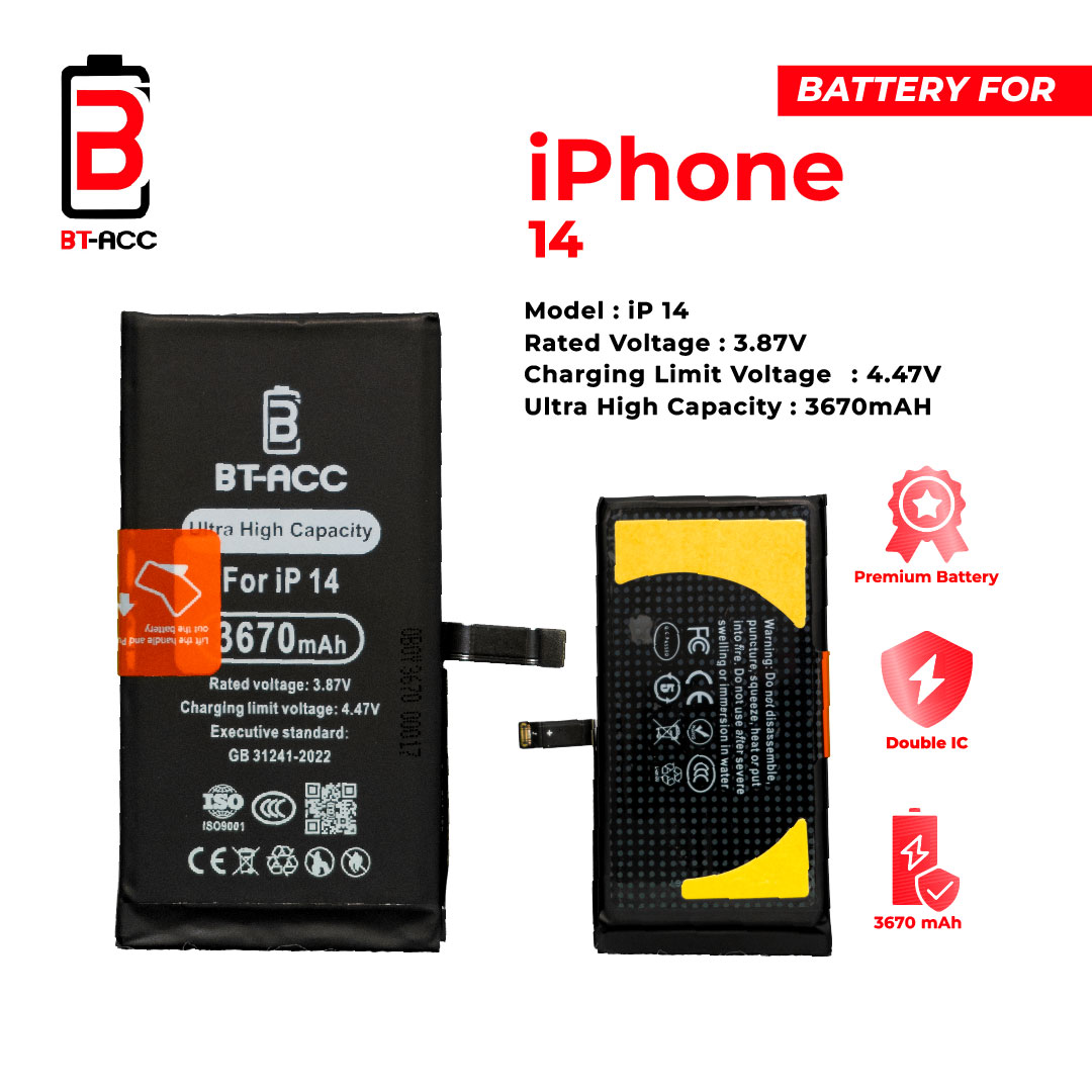 BT-ACC Baterai Ultra High Capacity For iPhone 14 (3670mAh) - Gambar 3