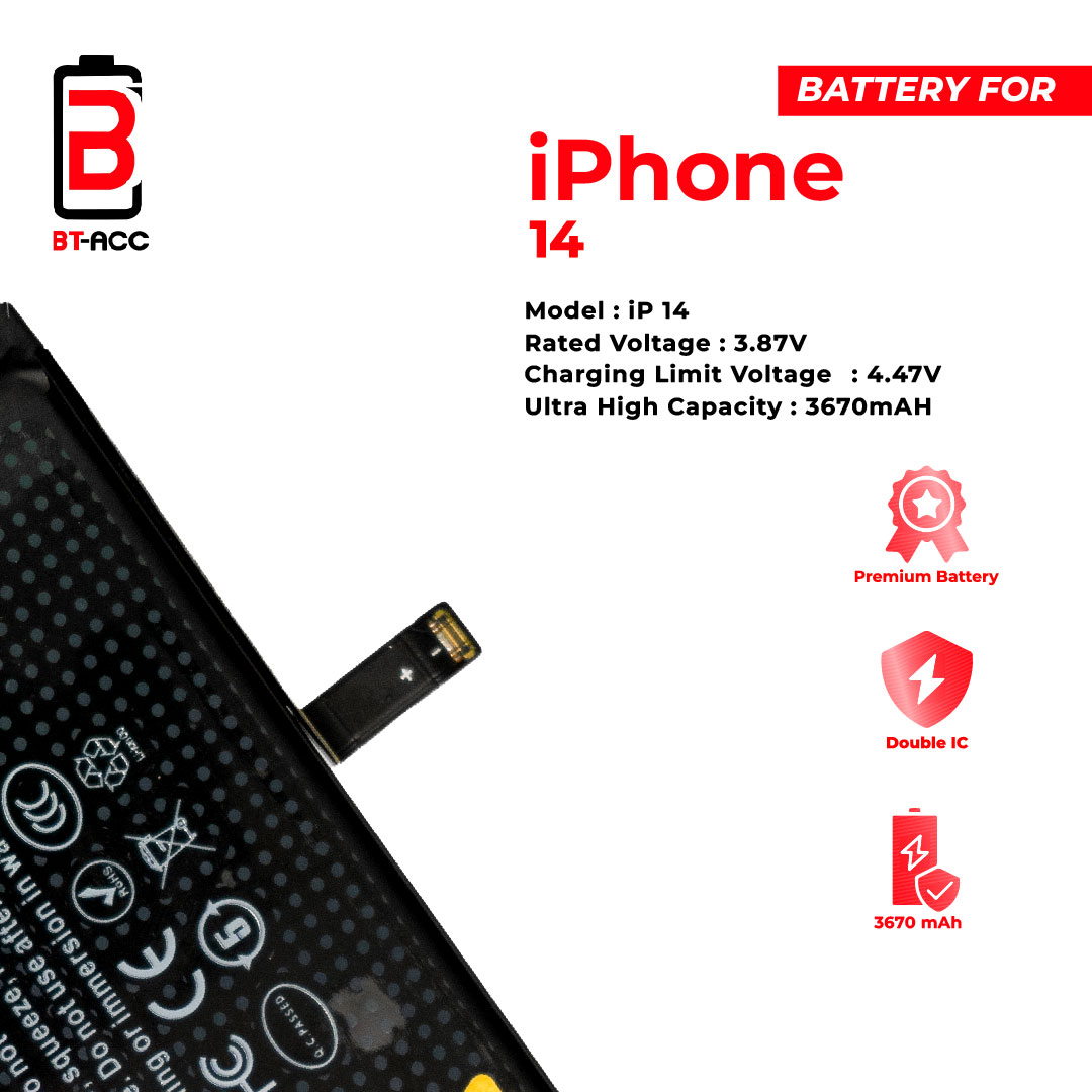 BT-ACC Baterai Ultra High Capacity For iPhone 14 (3670mAh) - Gambar 4