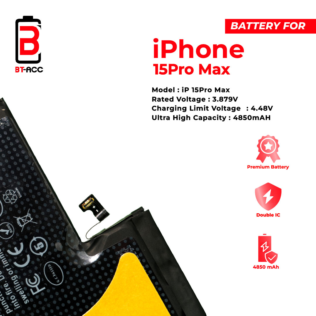 BT-ACC Baterai Ultra High Capacity For iPhone 15 Pro Max / A3121 (4850mAh) - Image 5