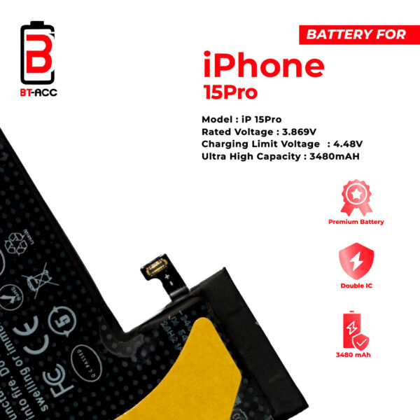 BT-ACC Baterai Ultra High Capacity For iPhone 15 Pro / A3018 (3640mAh) - Gambar 4