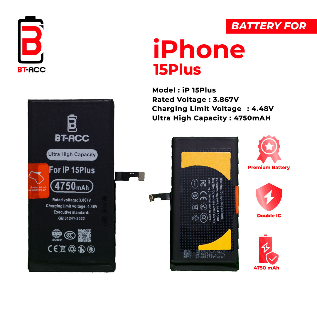 BT-ACC Baterai Ultra High Capacity For iPhone 15 Plus / A3039 (4750mAh) - Image 3