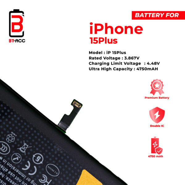 BT-ACC Baterai Ultra High Capacity For iPhone 15 Plus / A3039 (4750mAh) - Image 5
