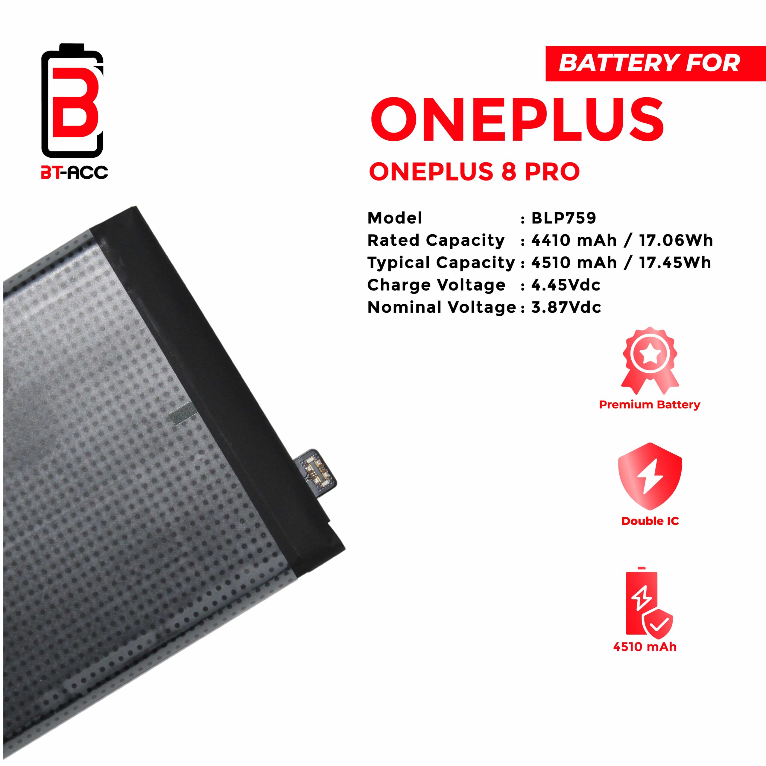 BT-ACC Baterai One Plus 8 Pro / BLP759 - Gambar 3