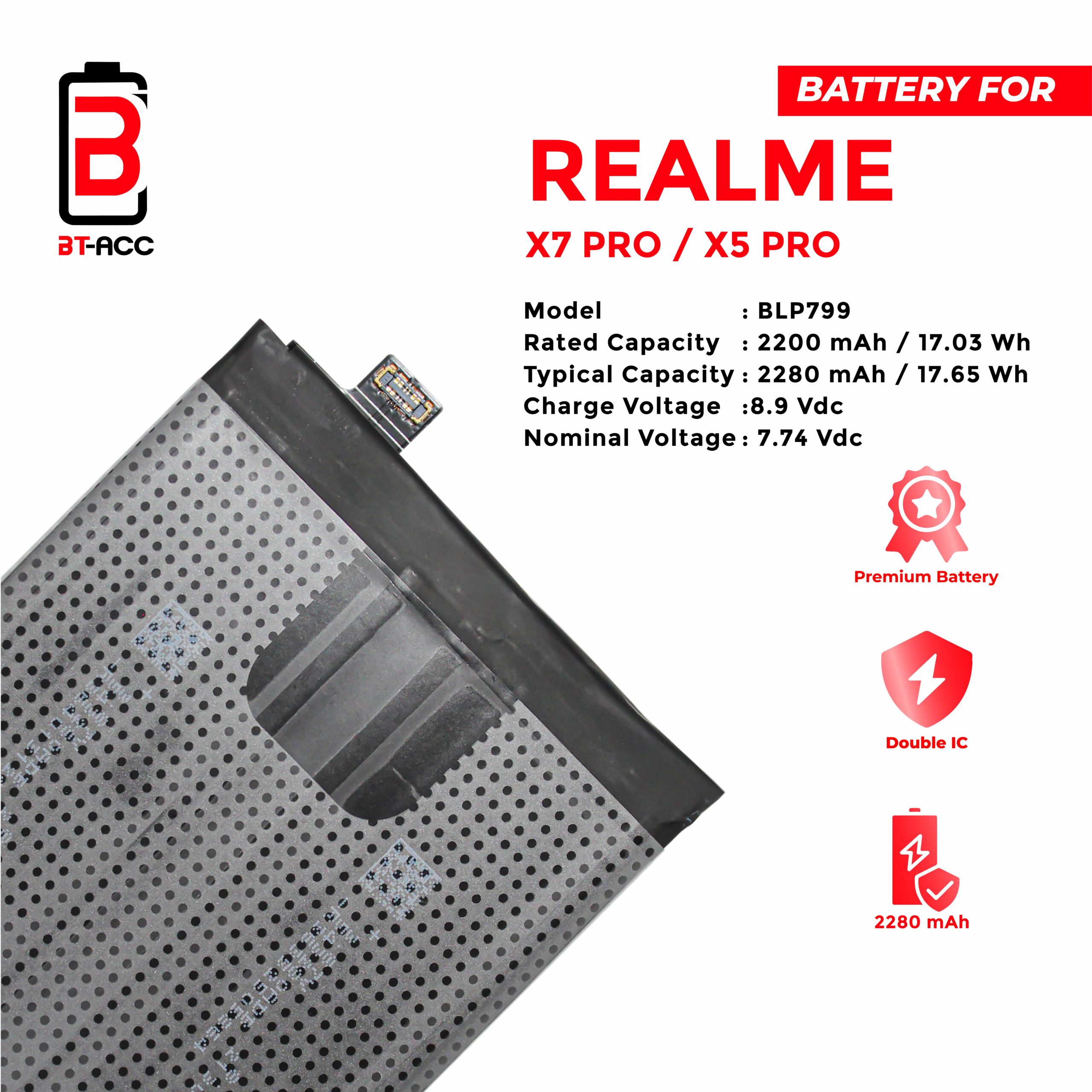 BT-ACC Baterai Realme X Pro / X3 Pro / BLP799 - Image 3
