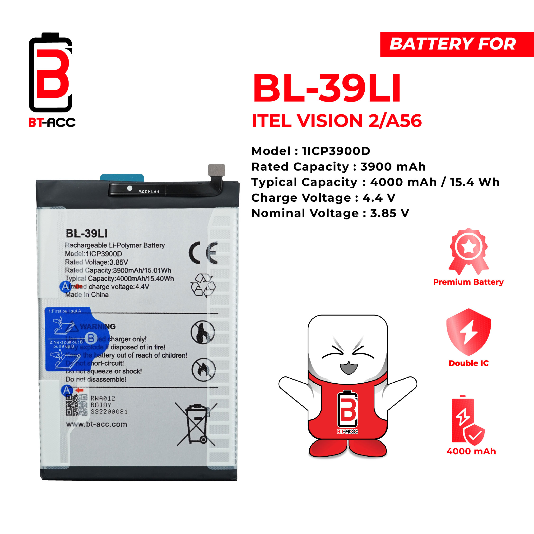 BT-ACC Baterai Itel BL-39LI / Vision 2 / A56