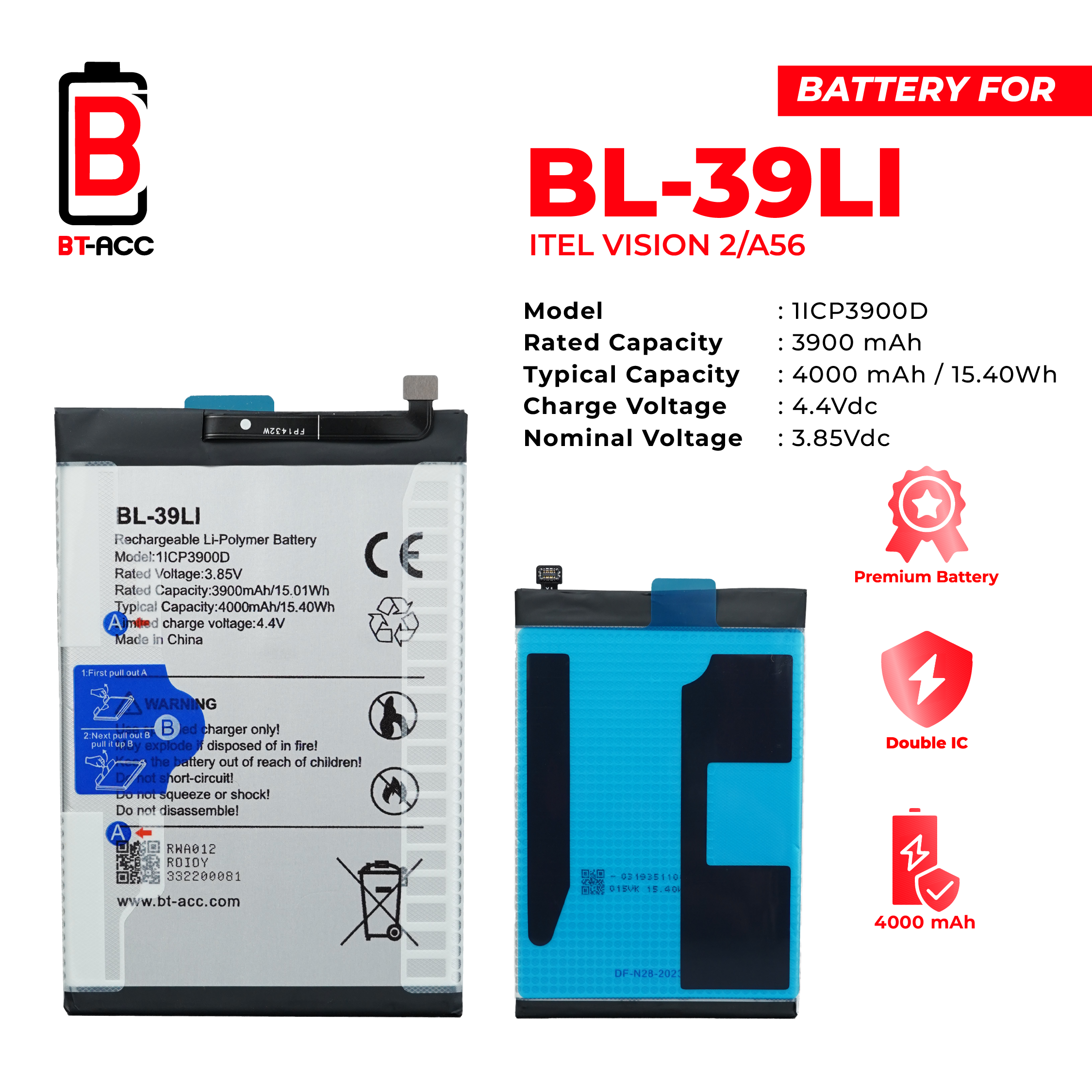 BT-ACC Baterai Itel BL-39LI / Vision 2 / A56 - Gambar 2