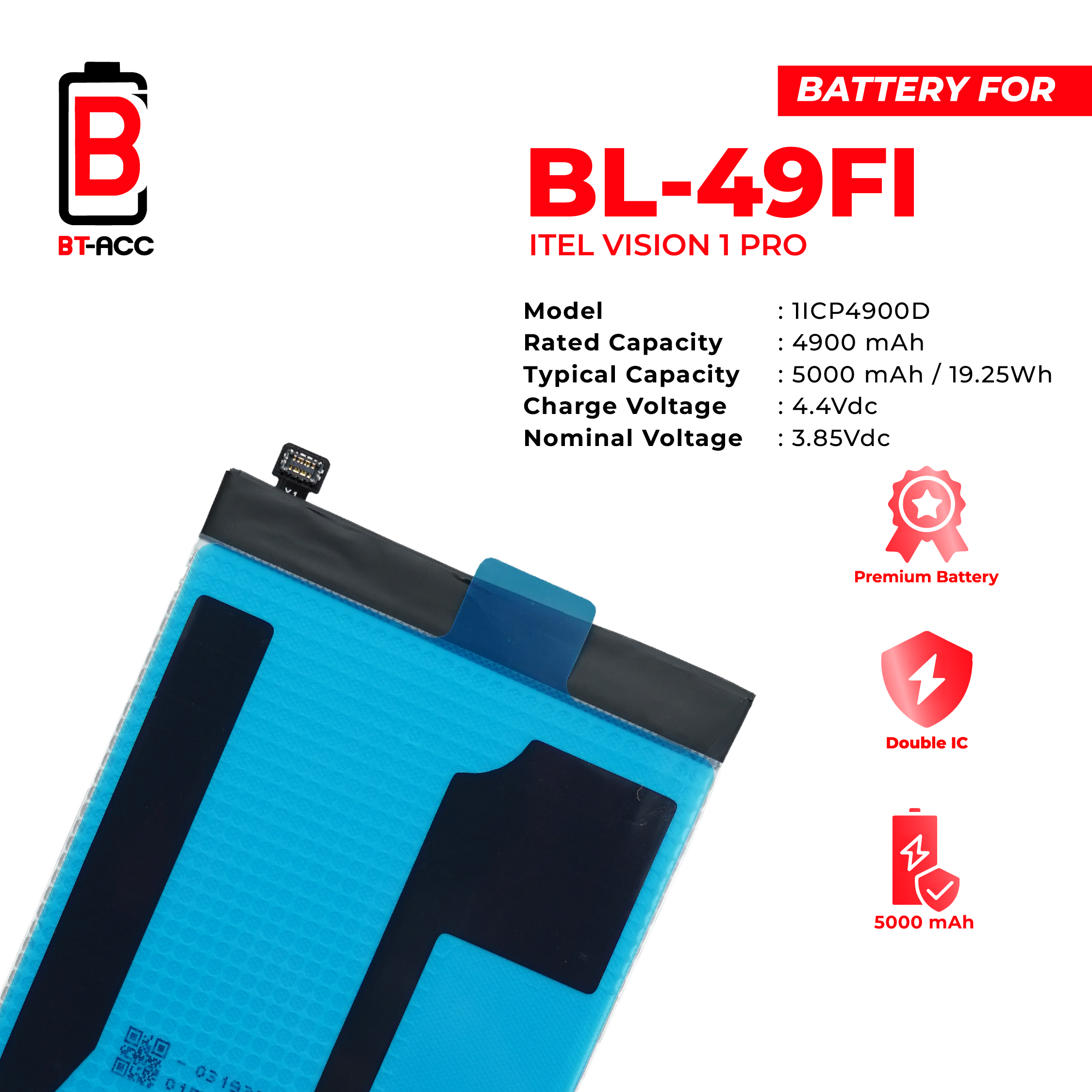 BT-ACC Baterai Itel BL- 49FI / Vision 1 Pro - Gambar 3