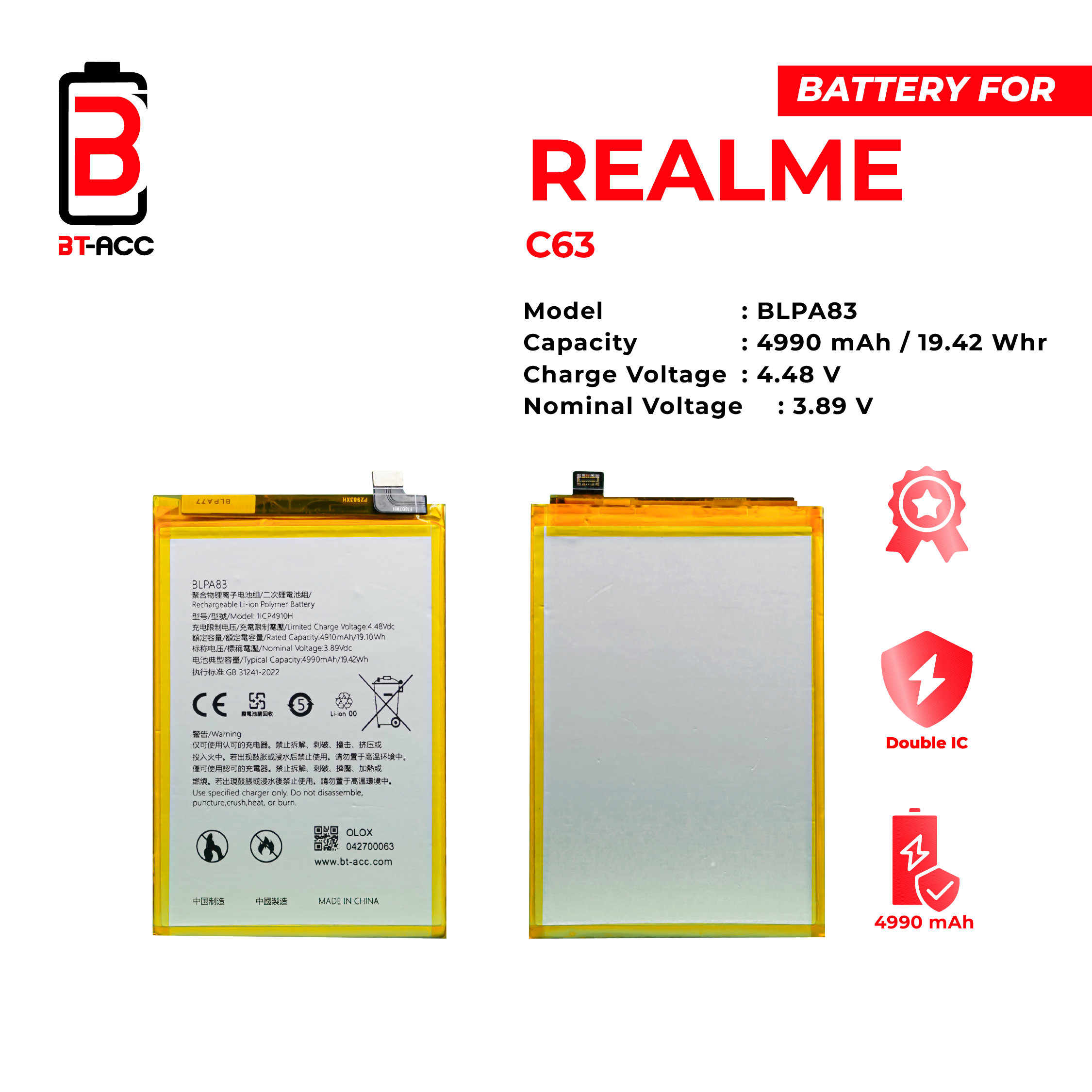 BT-ACC Baterai Realme C63 4G / BLPA83 - Image 2