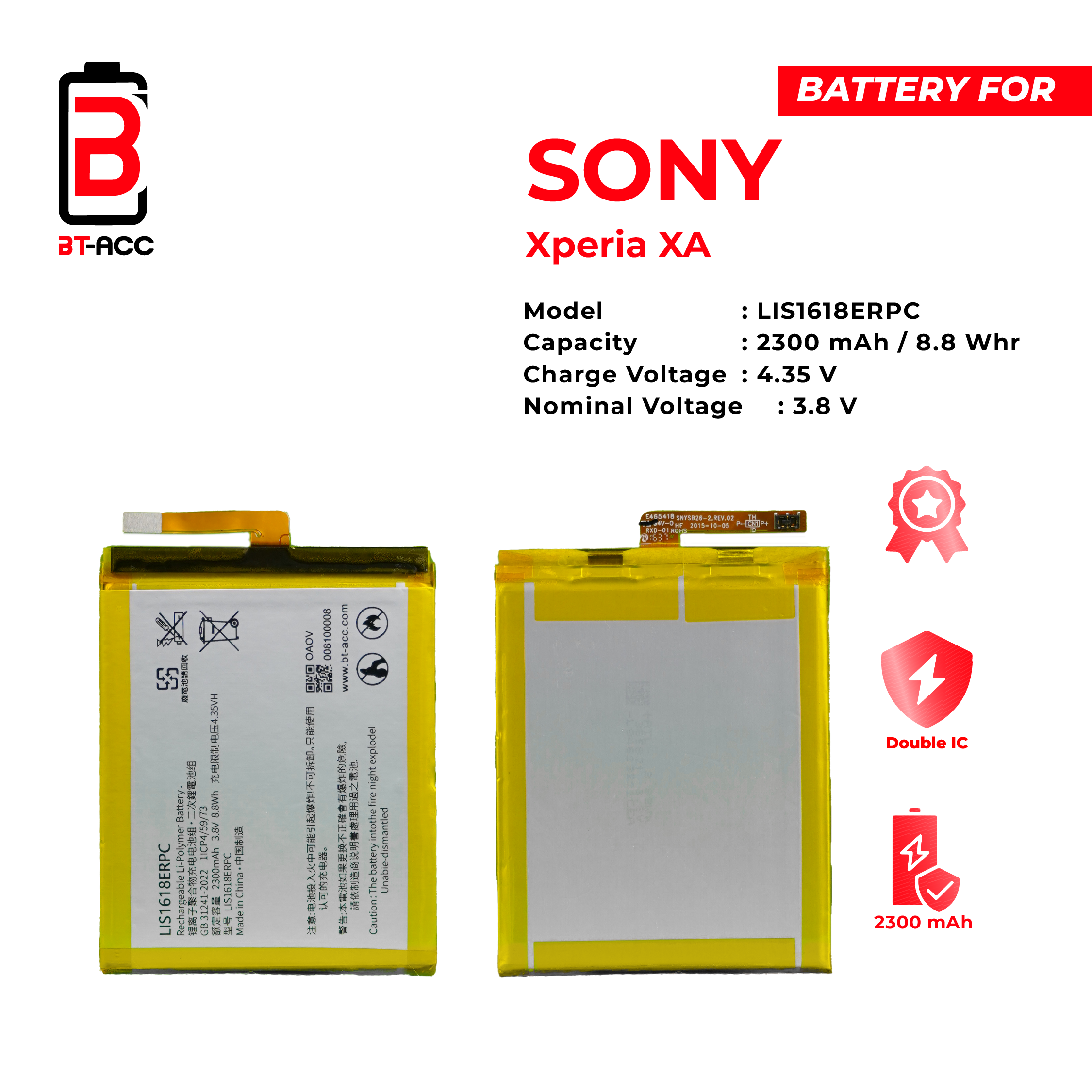 BT-ACC Baterai Sony Xperia XA / LIS1618ERPC - Gambar 2