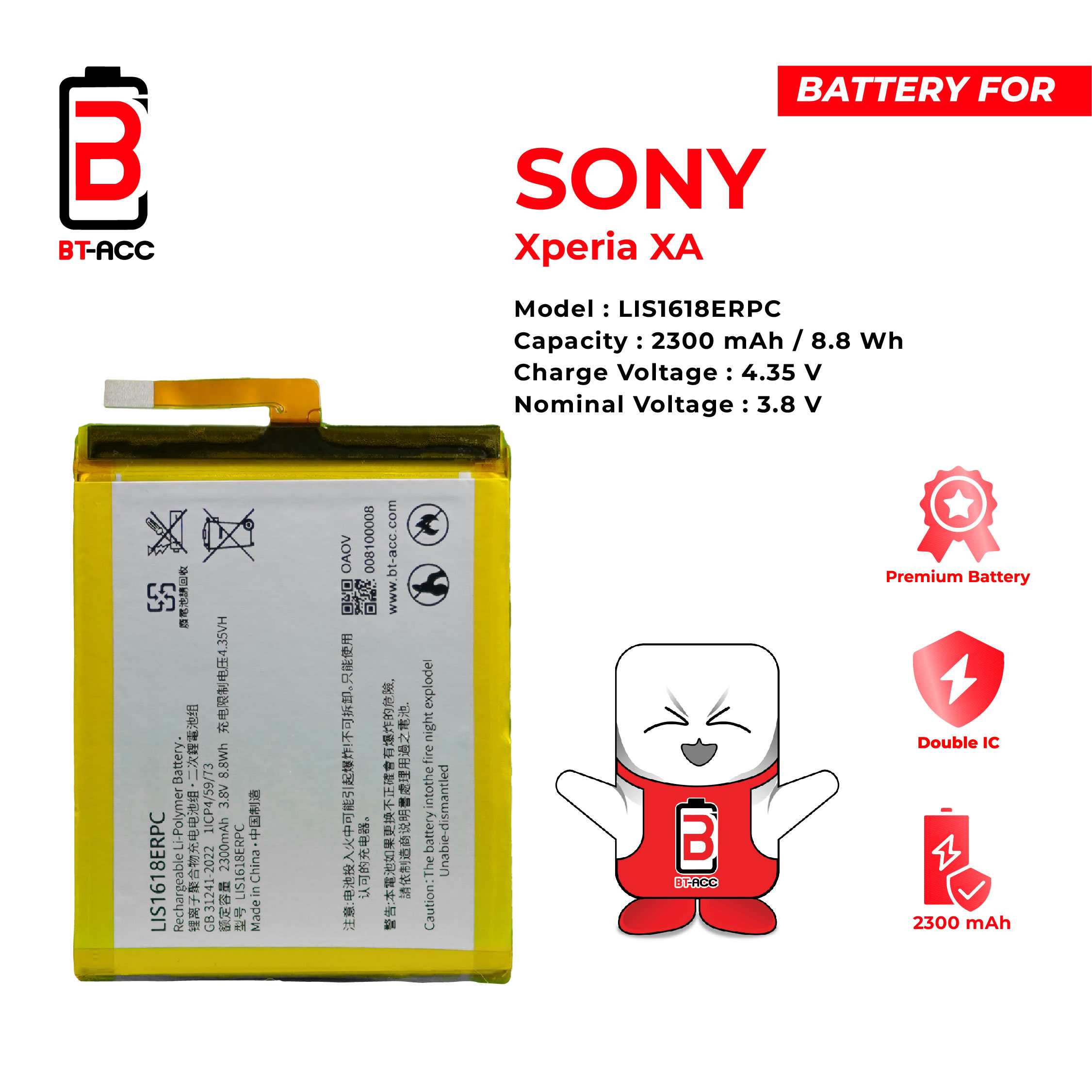 BT-ACC Baterai Sony Xperia XA / LIS1618ERPC