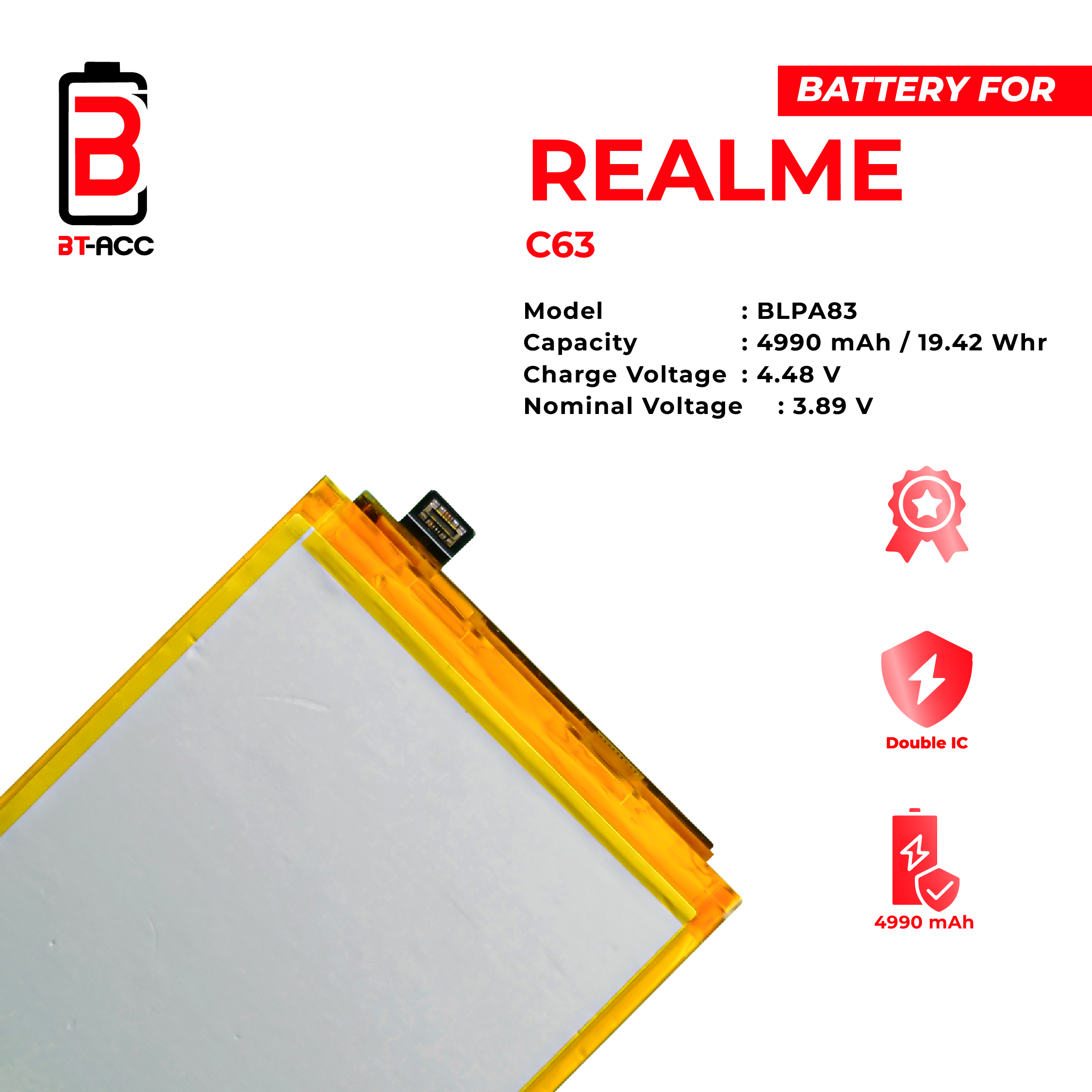 BT-ACC Baterai Realme C63 4G / BLPA83 - Image 3