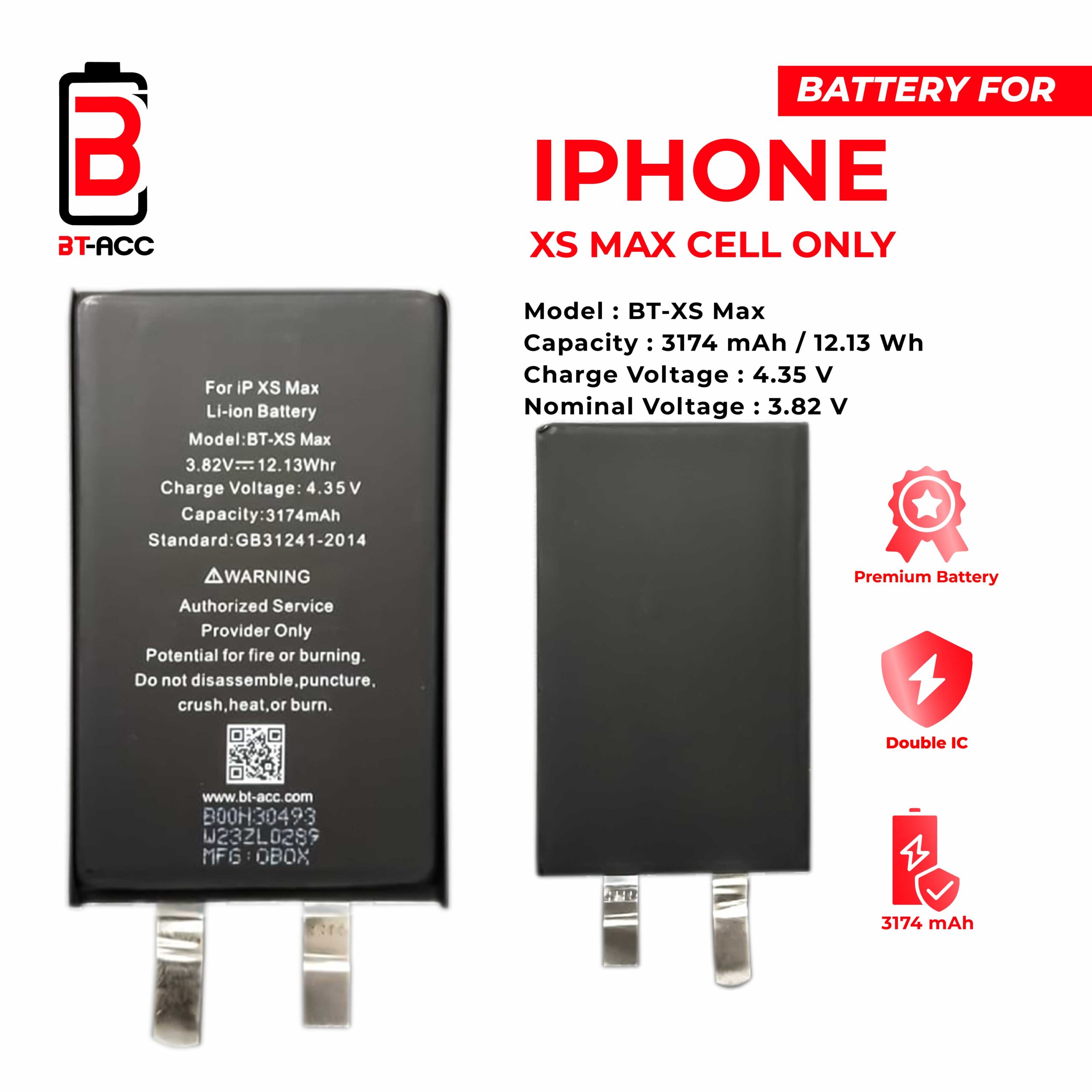 BT-ACC Baterai iPhone Xs Max Cell Only (3174 mAh) - Gambar 2