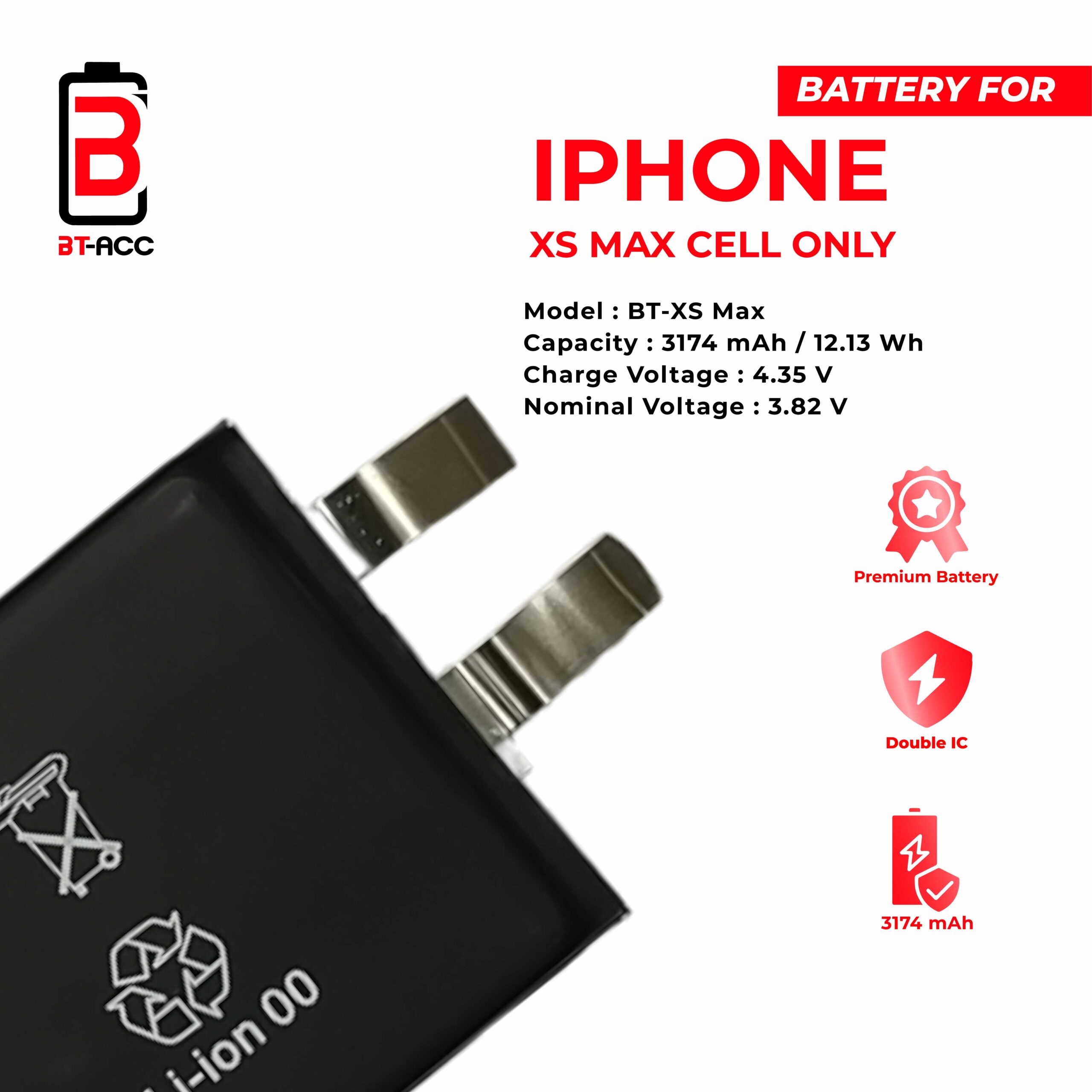BT-ACC Baterai iPhone Xs Max Cell Only (3174 mAh) - Gambar 3