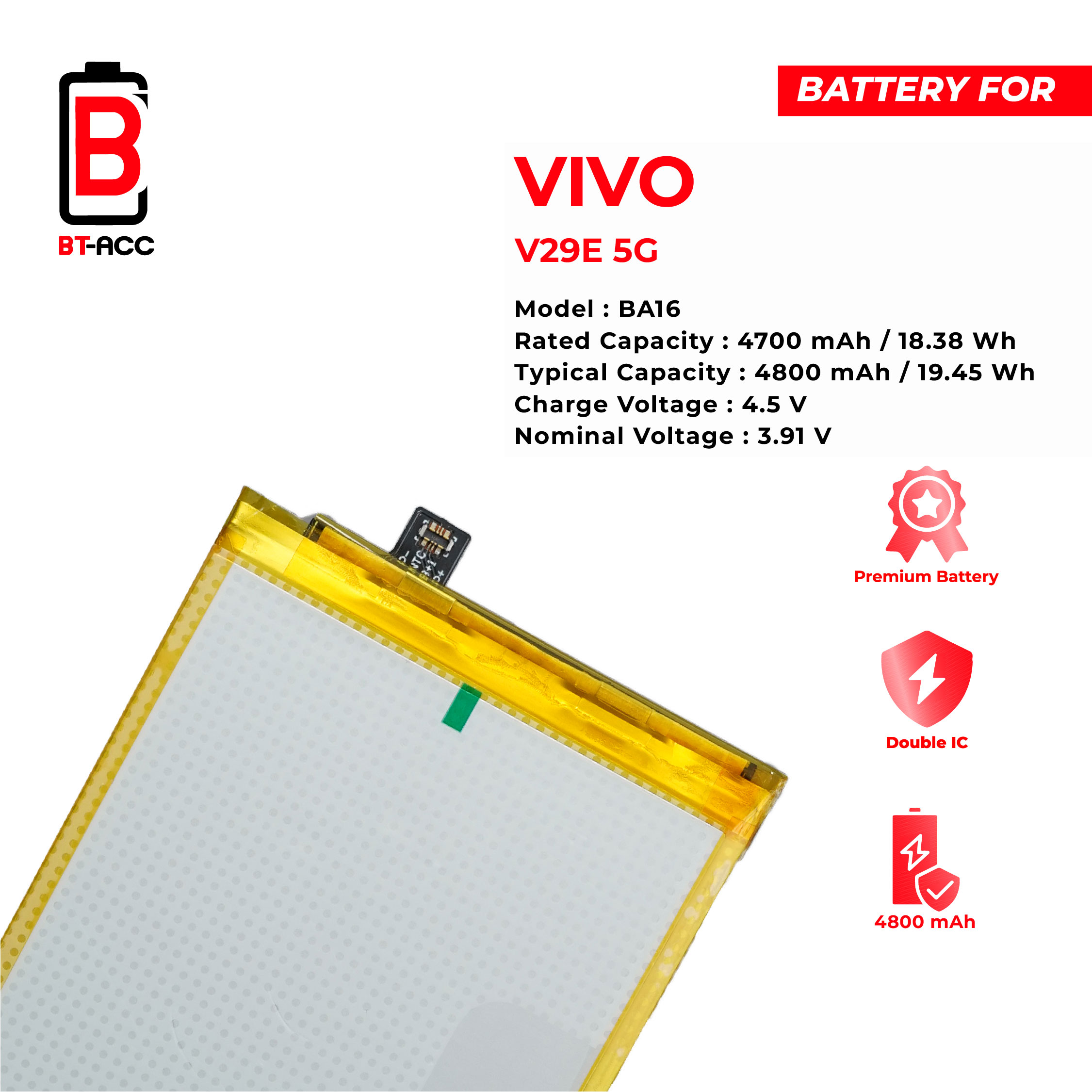 BT-ACC Baterai Vivo V29E / BA16 - Gambar 3
