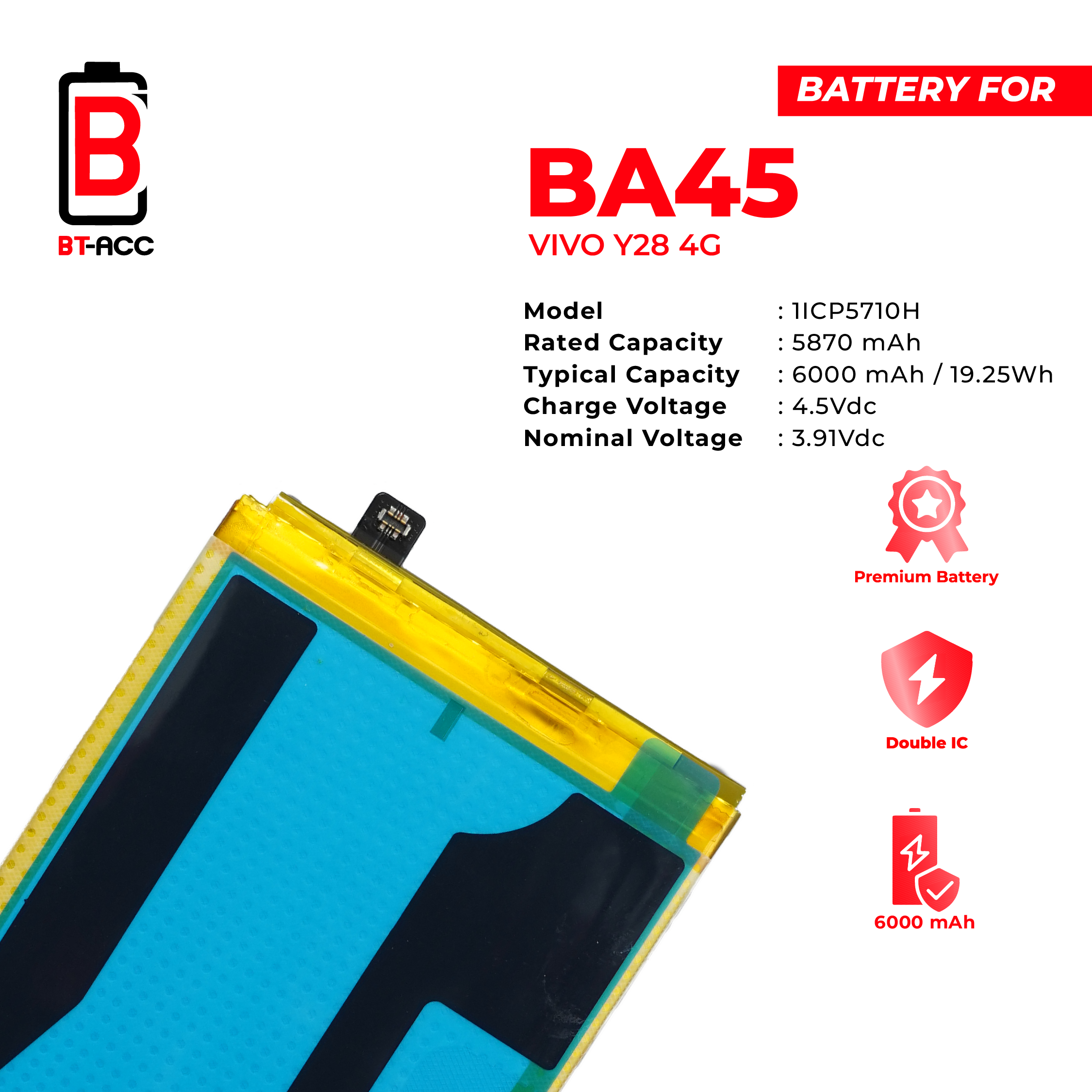 BT-ACC Baterai Vivo Y28 4G / BA45 - Gambar 3