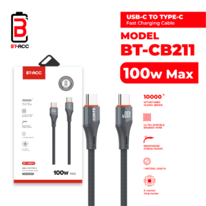 BT-ACC BT-CB211 Kabel Data Type-C to Type-C 100W Super Fast Charging - Grey