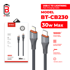 BT-ACC BT-CB230 Kabel Data Type-C to Lightning 30W PD Fast Charging 1m