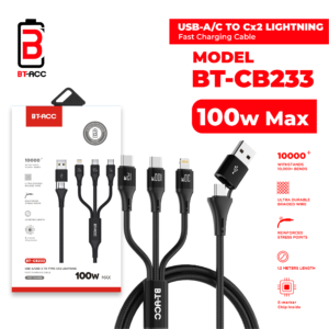 BT-ACC BT-CB233 Kabel Data USB-A to Type-C / Lightning / Micro 100W USB 3 IN 1