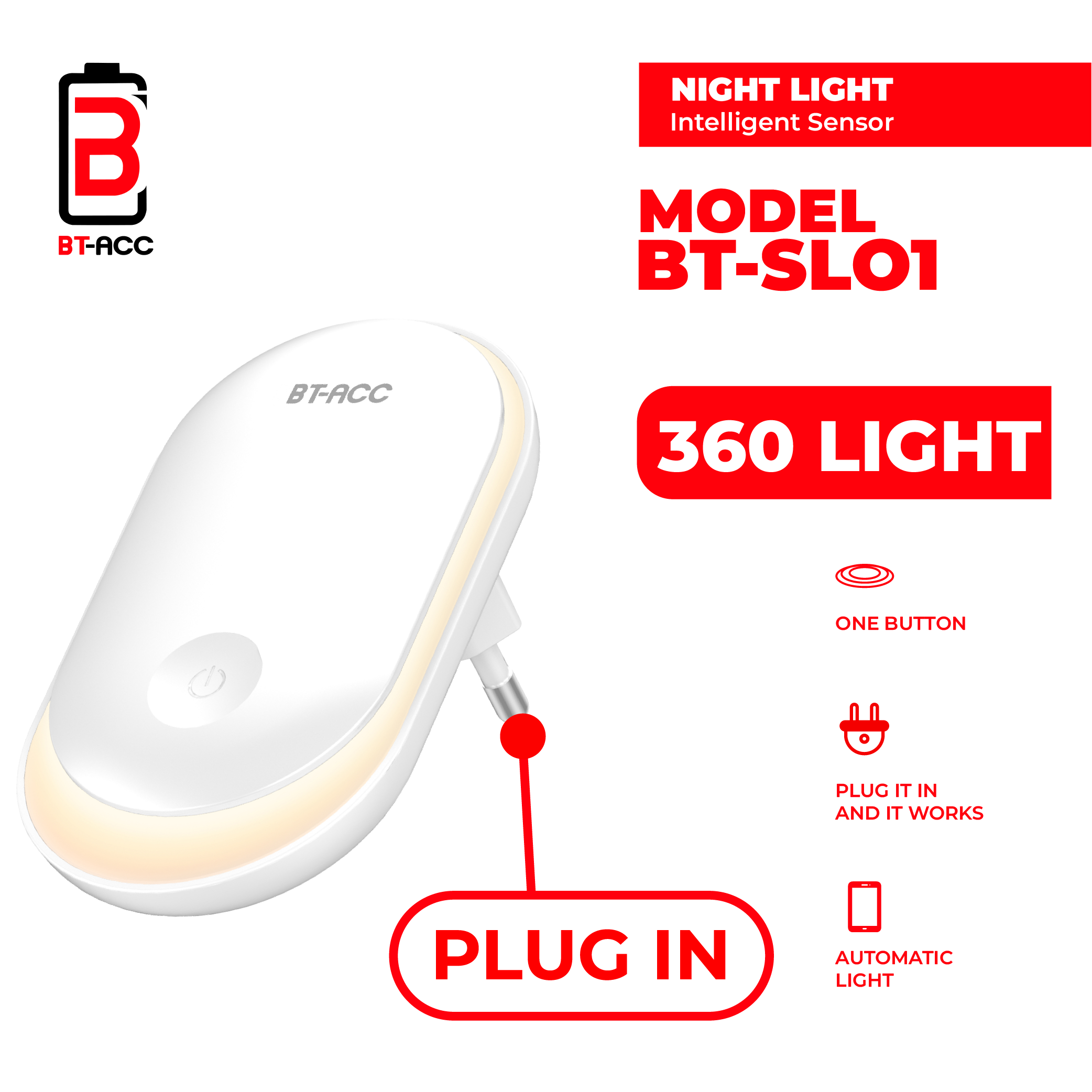 BT-ACC BT-SL01 Smart LED Lamp Automatic Sensing - Gambar 3