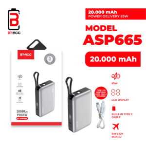 BT-ACC BT-ASP665 Power Bank 20000mAh 65W Fast Charging