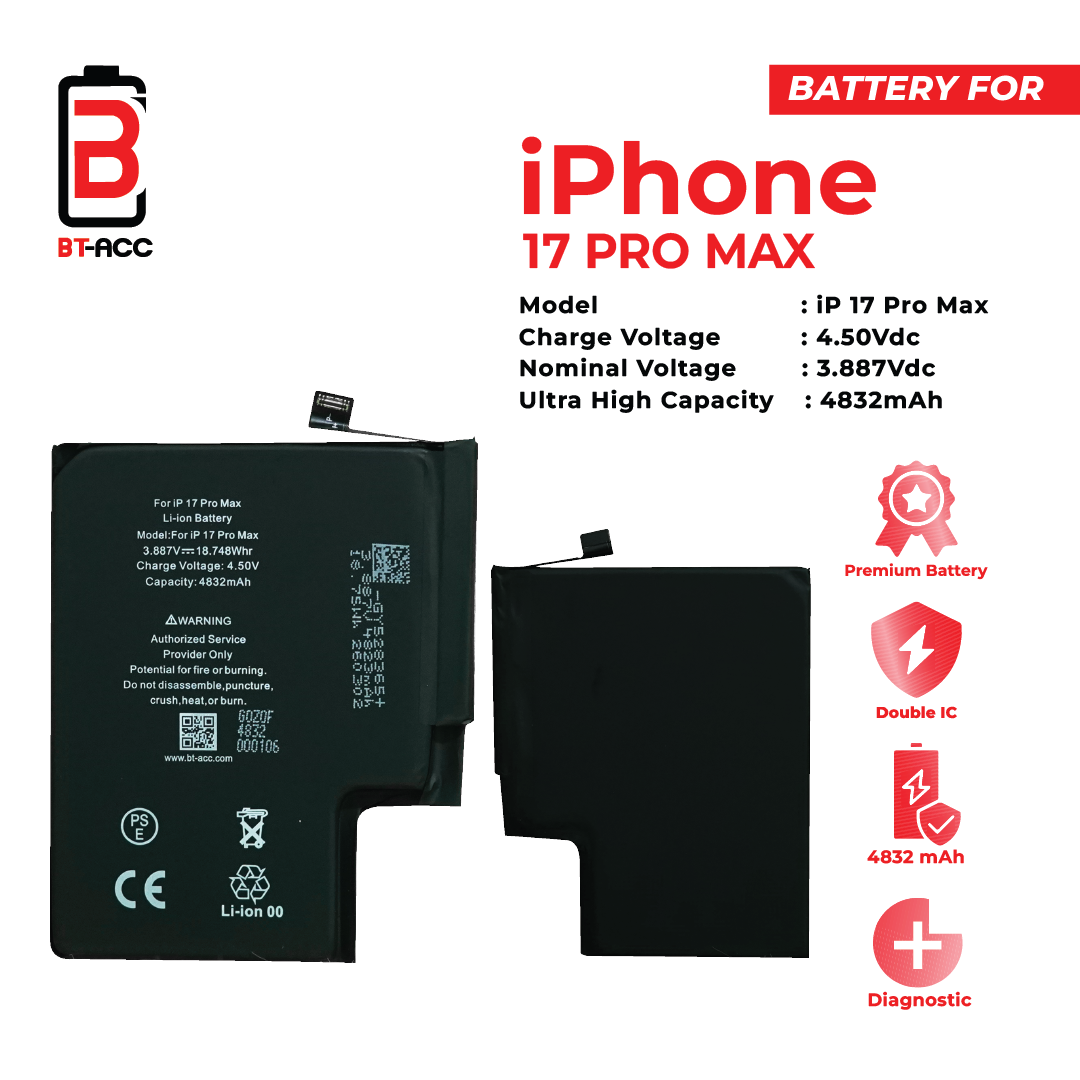 BT-ACC iPhone 17 Pro Max (4832 mAh) - Gambar 2