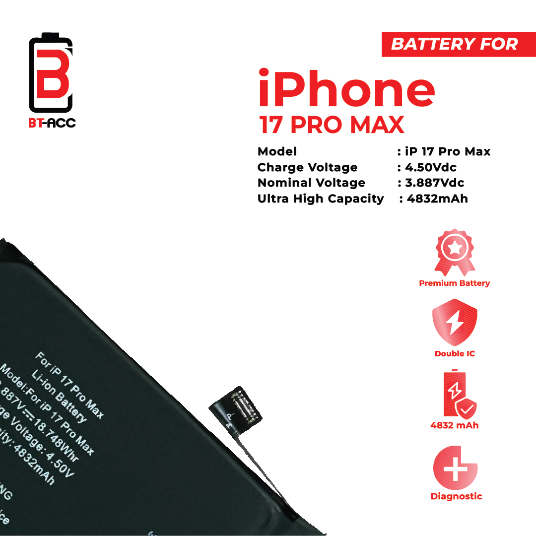 BT-ACC iPhone 17 Pro Max (4832 mAh) - Gambar 3