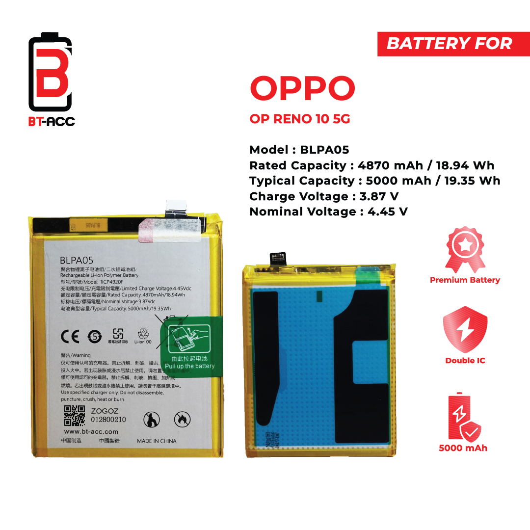 BT-ACC Baterai Oppo Reno 10 5G / BLPA05 - Gambar 2
