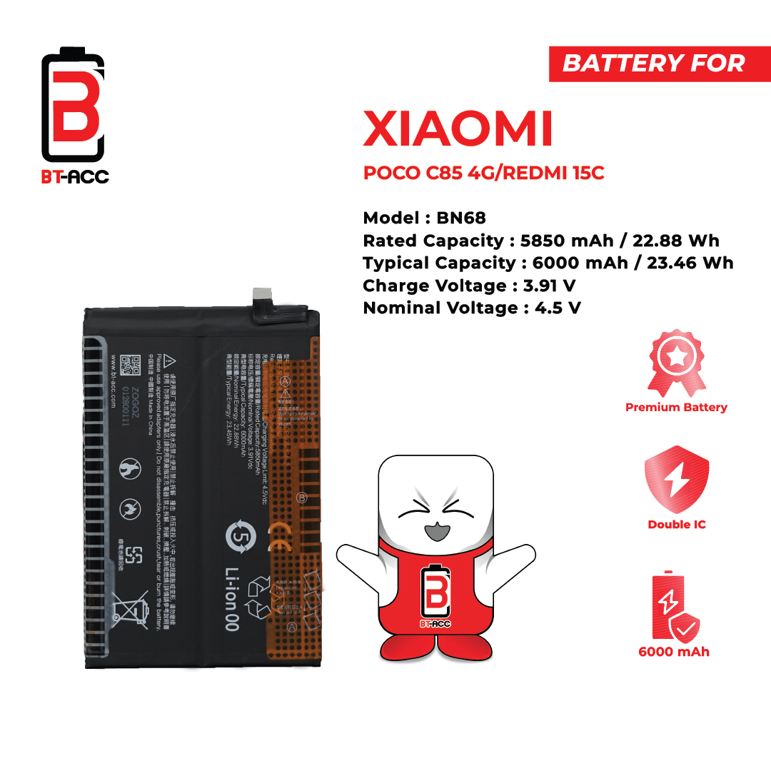 BT-ACC Baterai Poco C85 4G / Redmi 15C / BN68