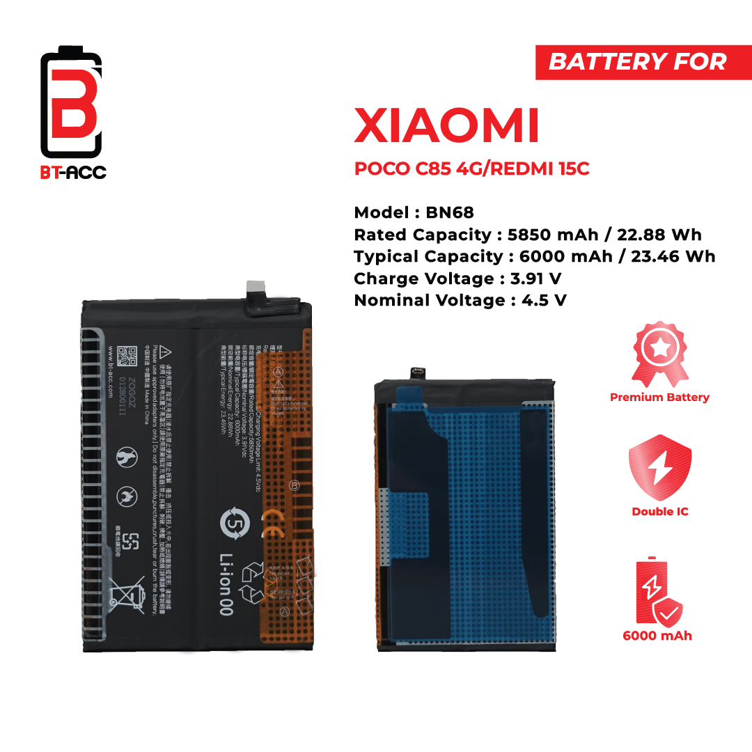 BT-ACC Baterai Poco C85 4G / Redmi 15C / BN68 - Image 2