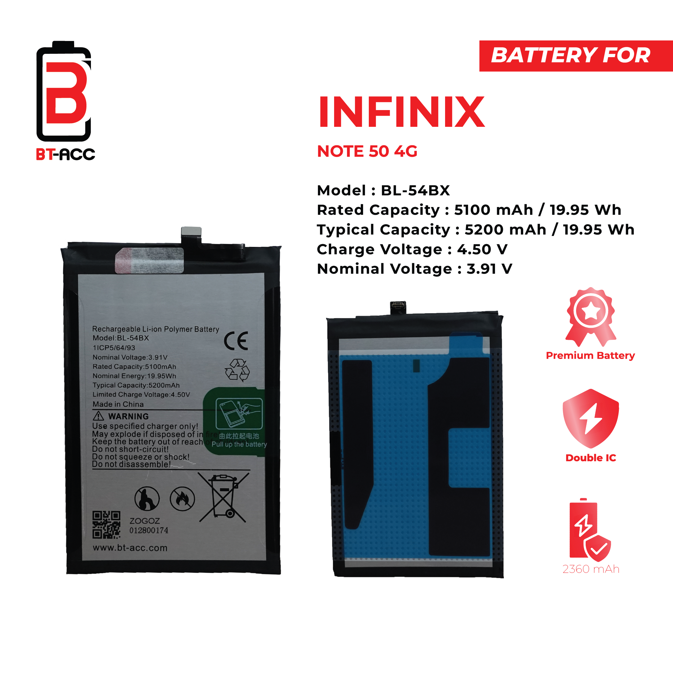 BT-ACC Baterai Infinix Note 50 4G / BL-54BX - Gambar 2